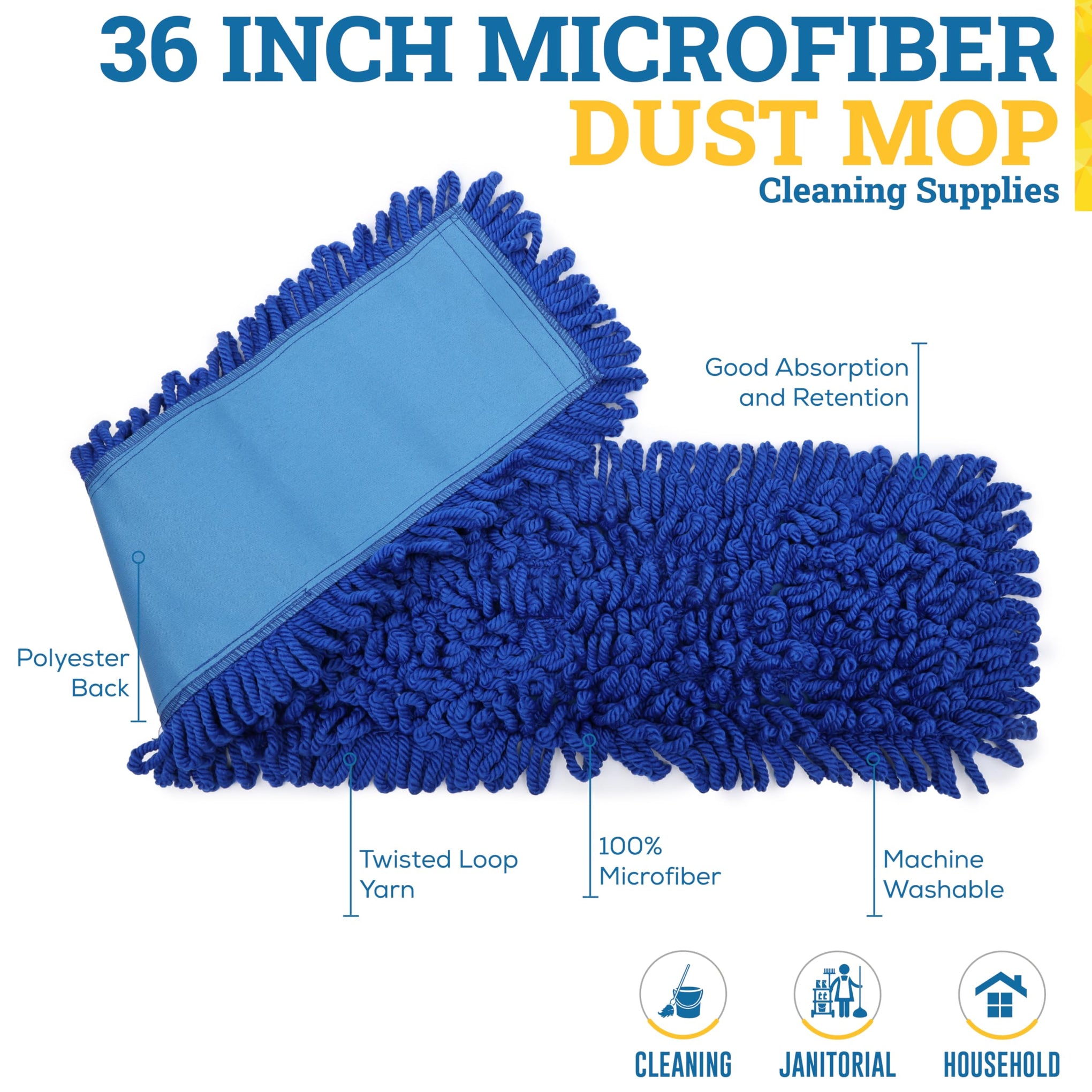 36" Microfiber Dust Mop Head Replacement - ModHome Supplies