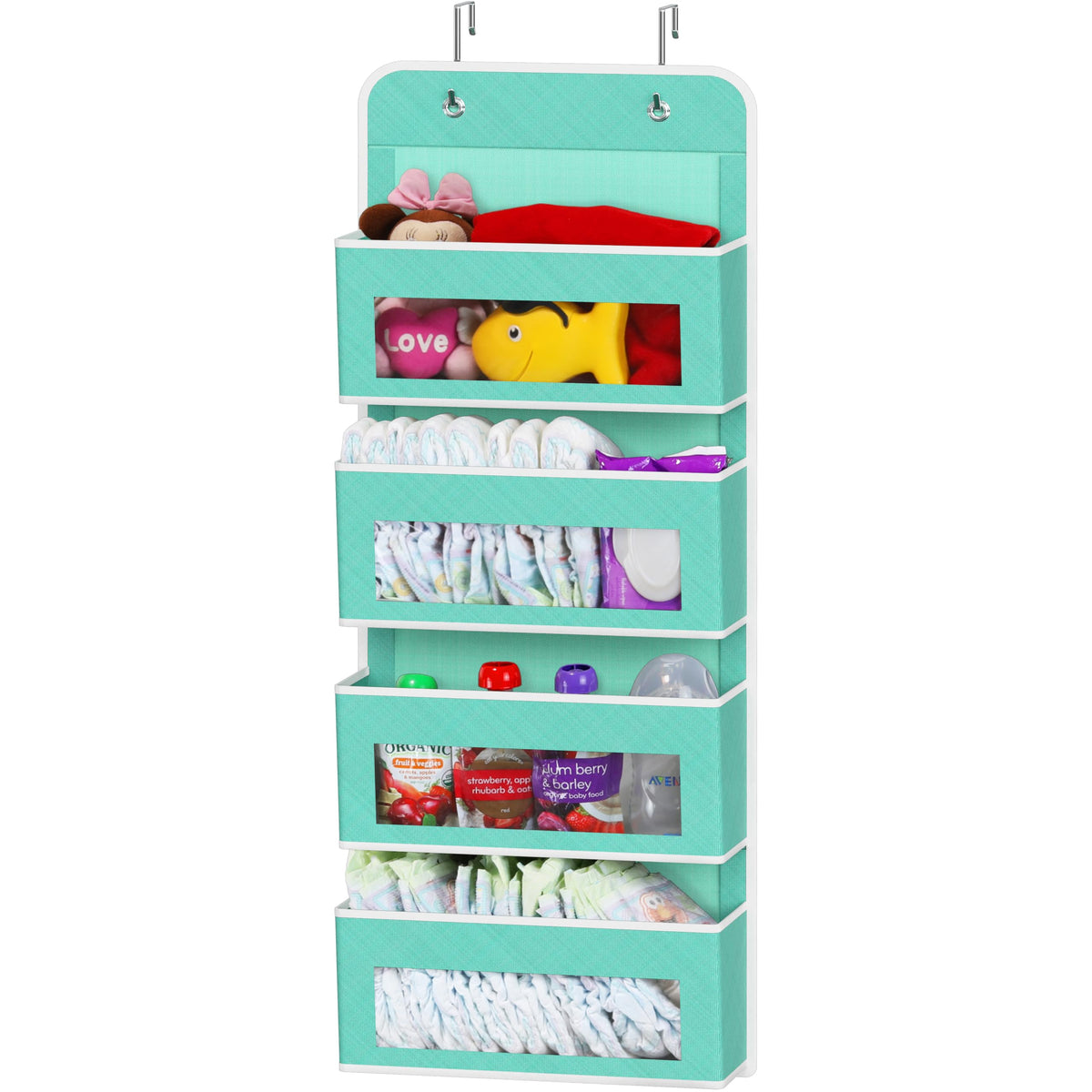 4 Clear Pocket Over Door Hanging Organizer