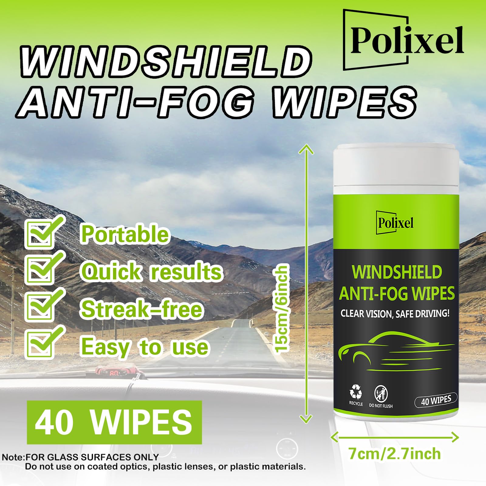 Glass Anti Fog Wipes Pre (40 Count)