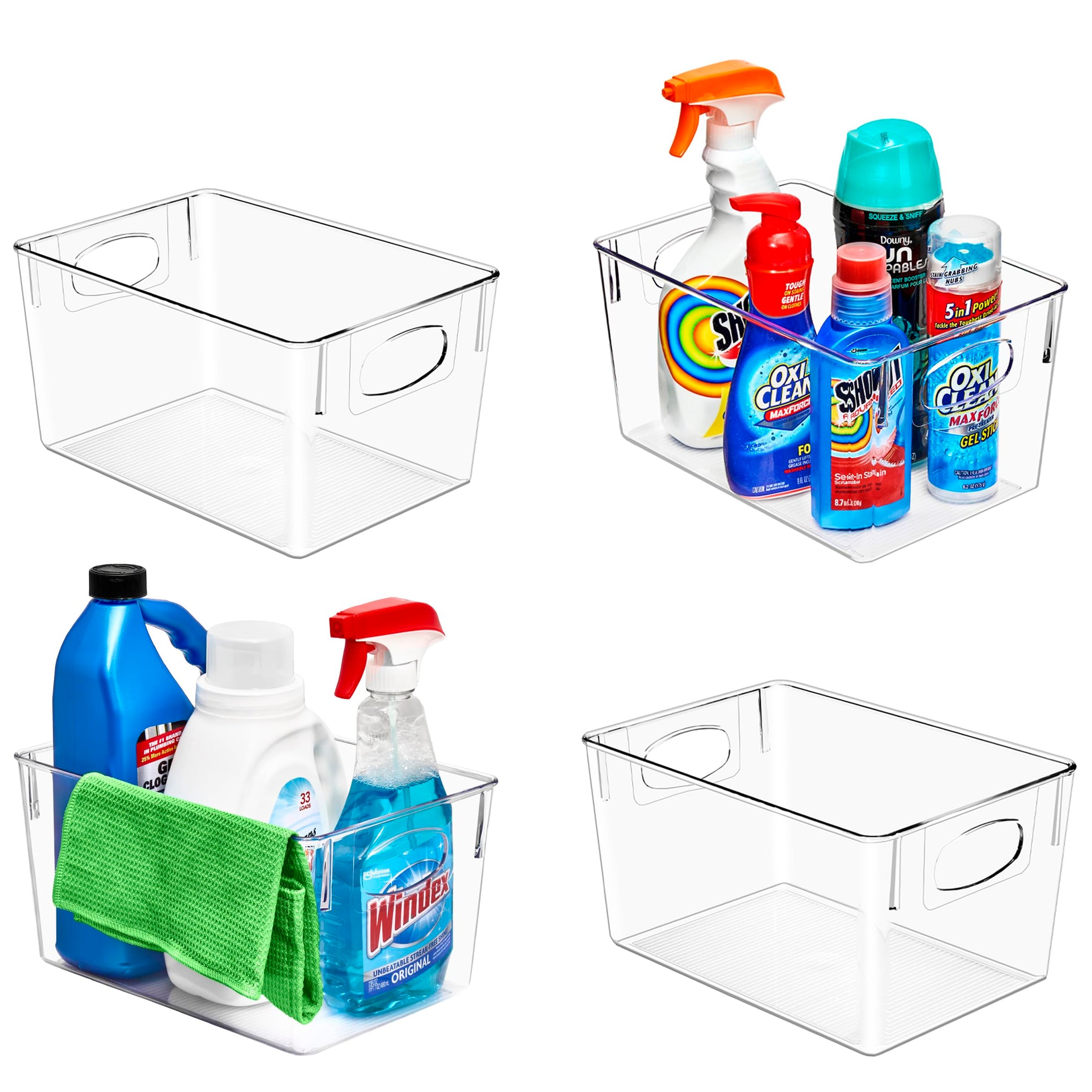 4 Pack Large Clear Plastic Storage Bins (4 Count)