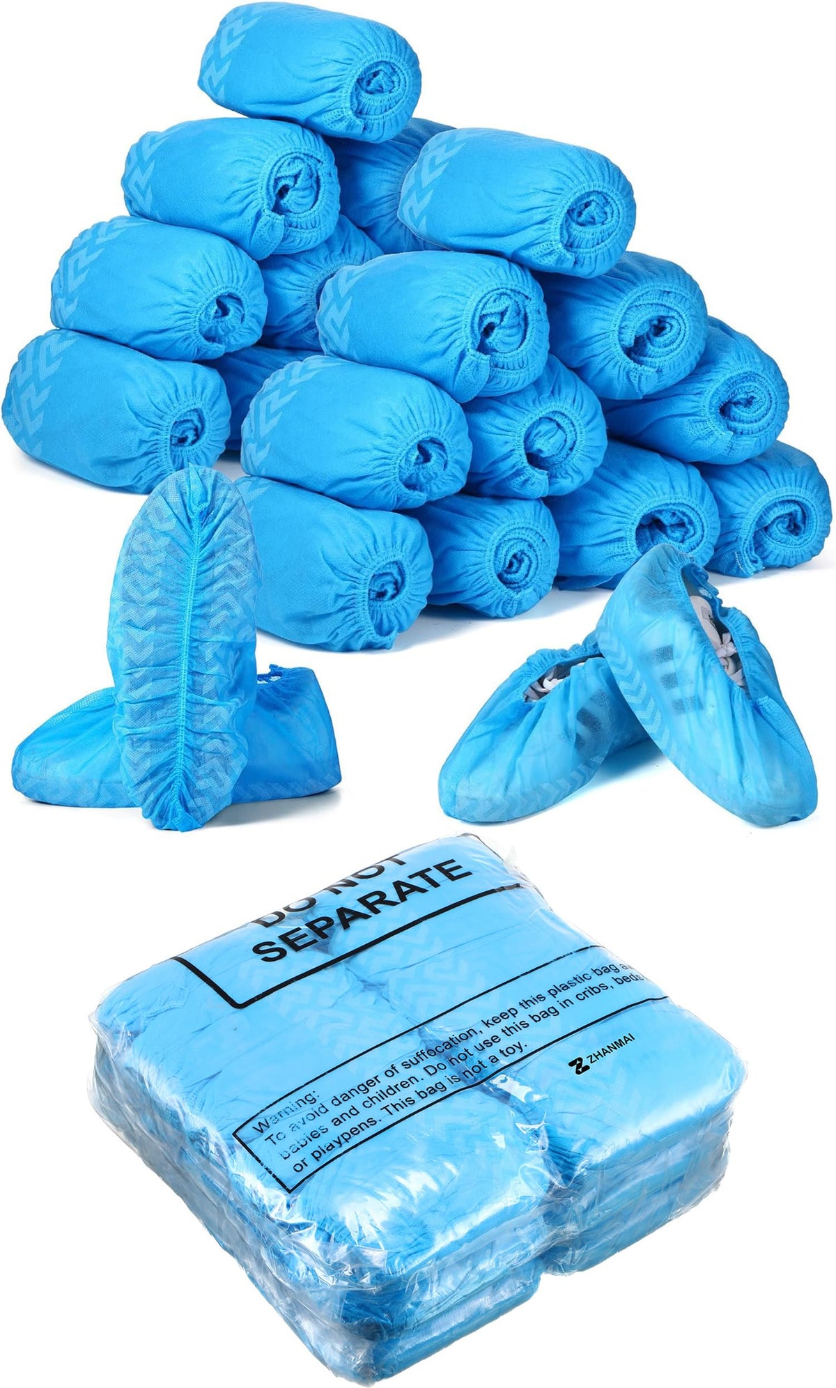 300 Pack Disposable Shoe Covers Non Slip Disposable Large Foot Booties Shoe Covers for Indoors Contractors Floor and Carpet Protectors