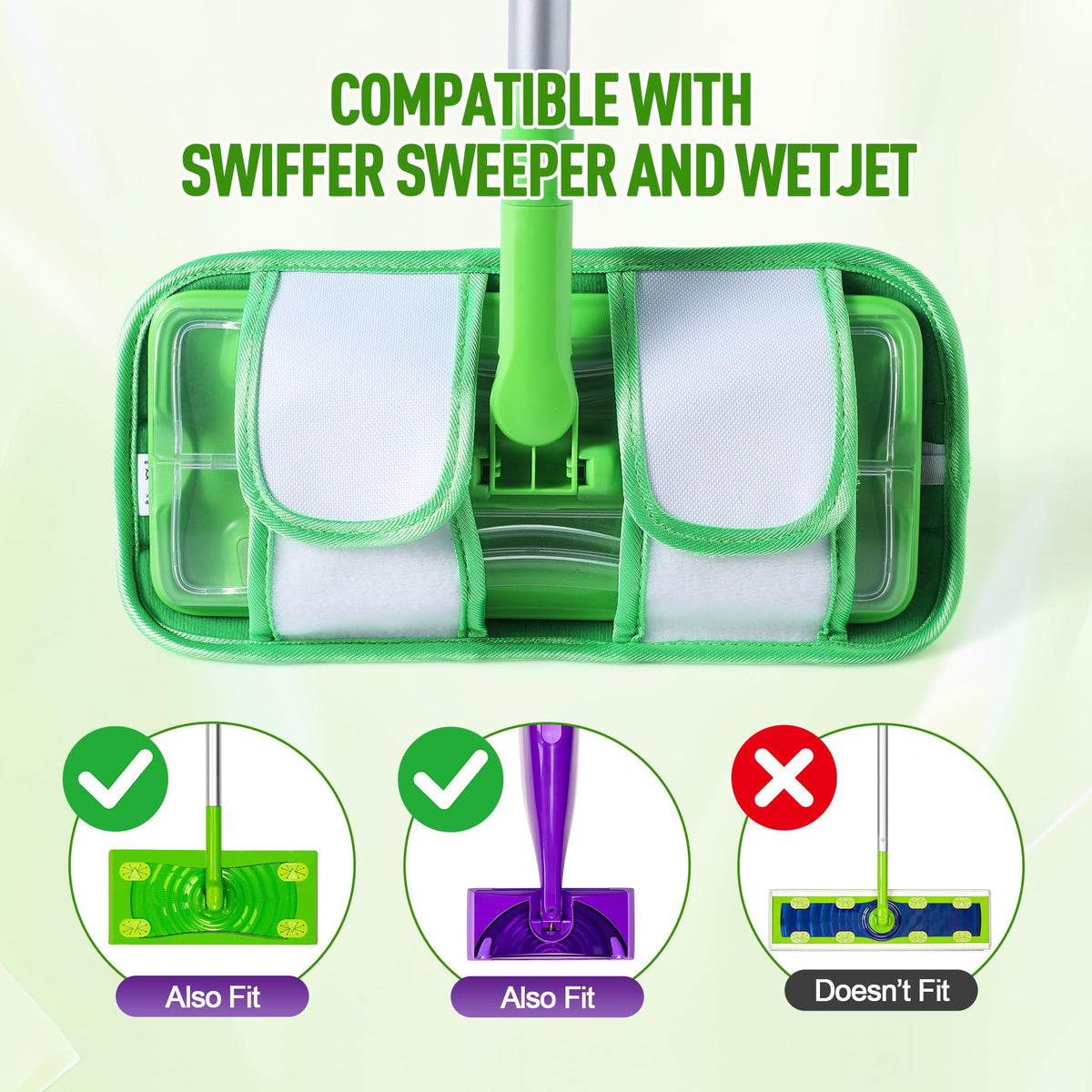 6 Pack Reusable Mop Pads for Swiffer WetJet Sweeper Mops
