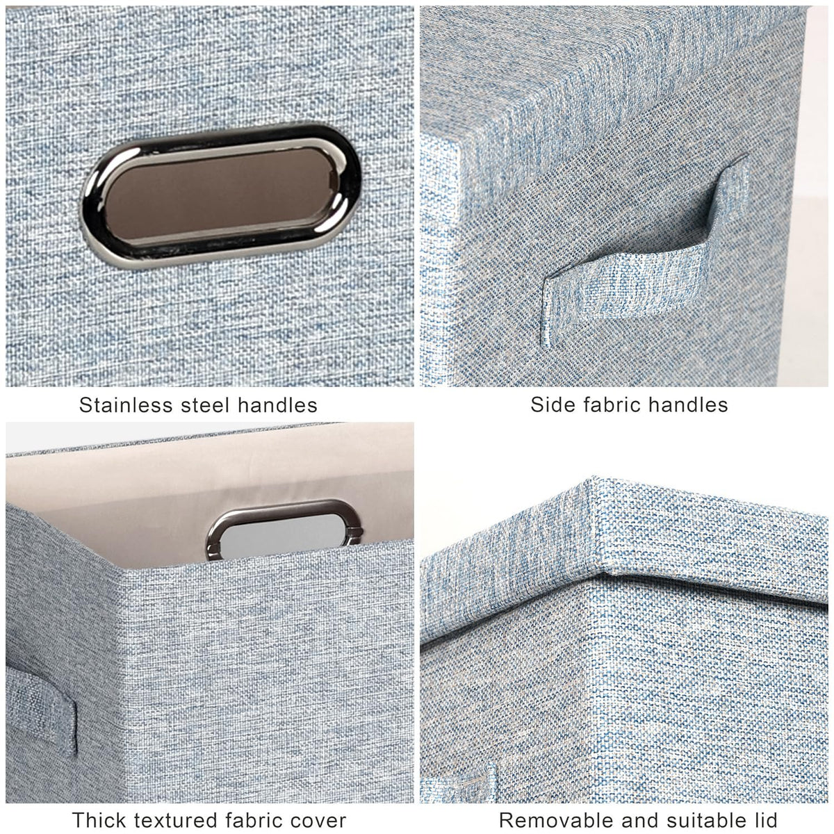 Storage Bins with Lids Fabric Closet Organizers Cubes Office Organization (3 Count)