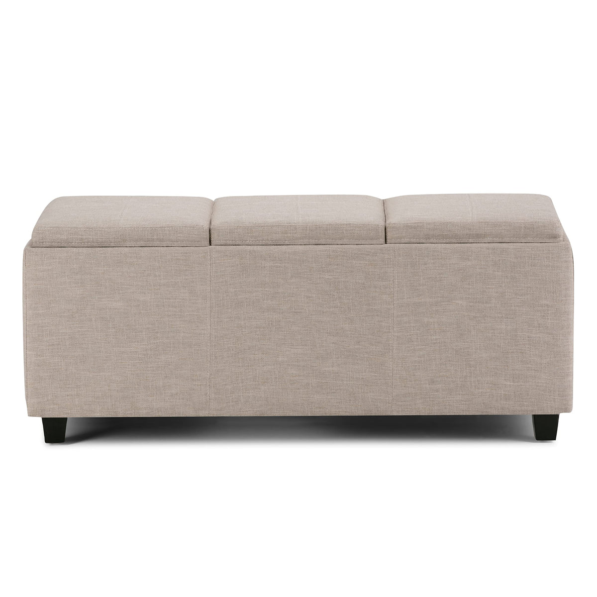 Avalon 42" Wide Linen Look Fabric Storage Ottoman in Natural