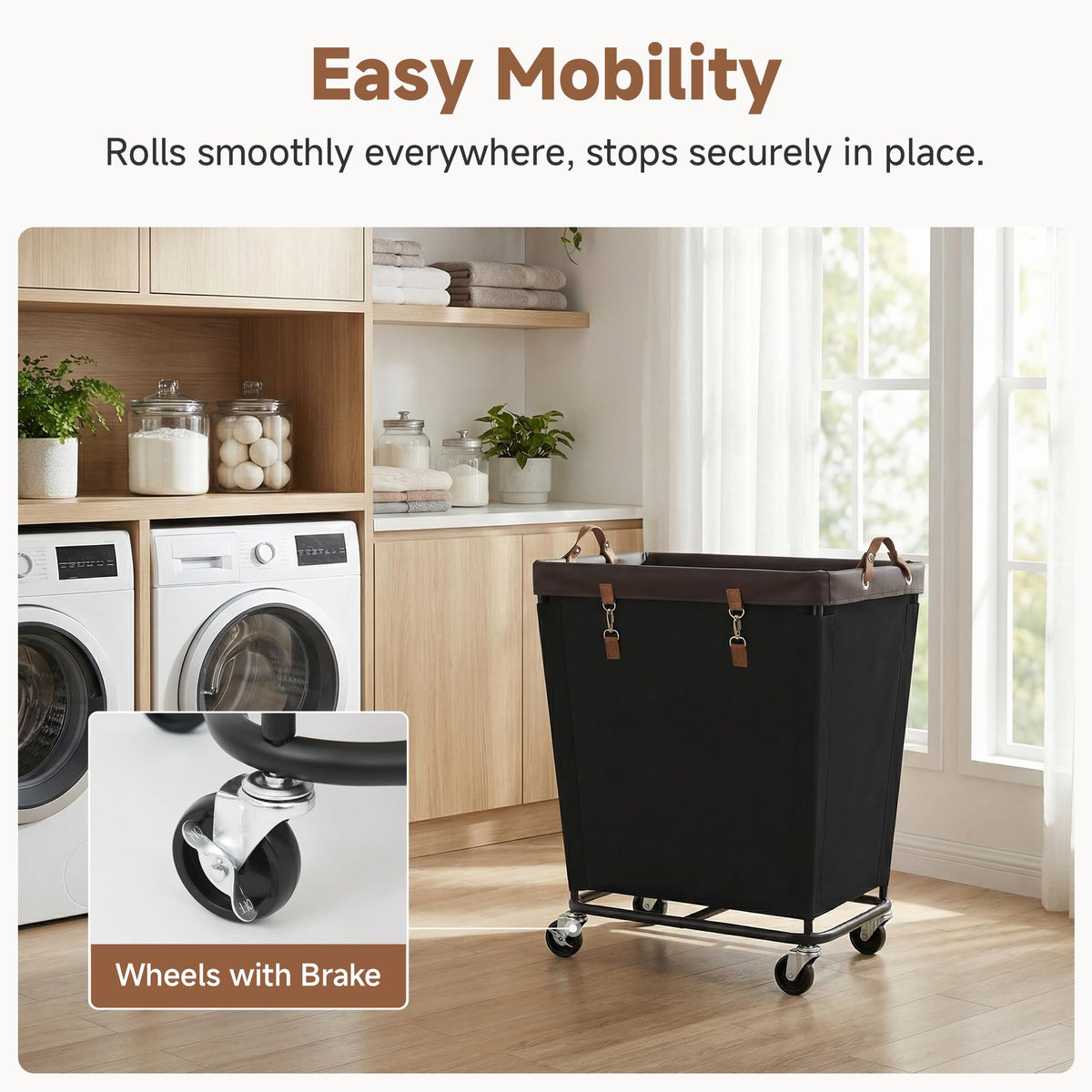 210L Laundry Basket with Wheels