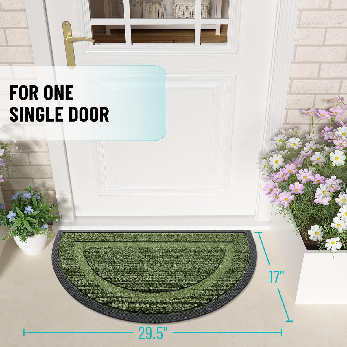 Half Circle Front Door Mat Outside 29.5x17 All
