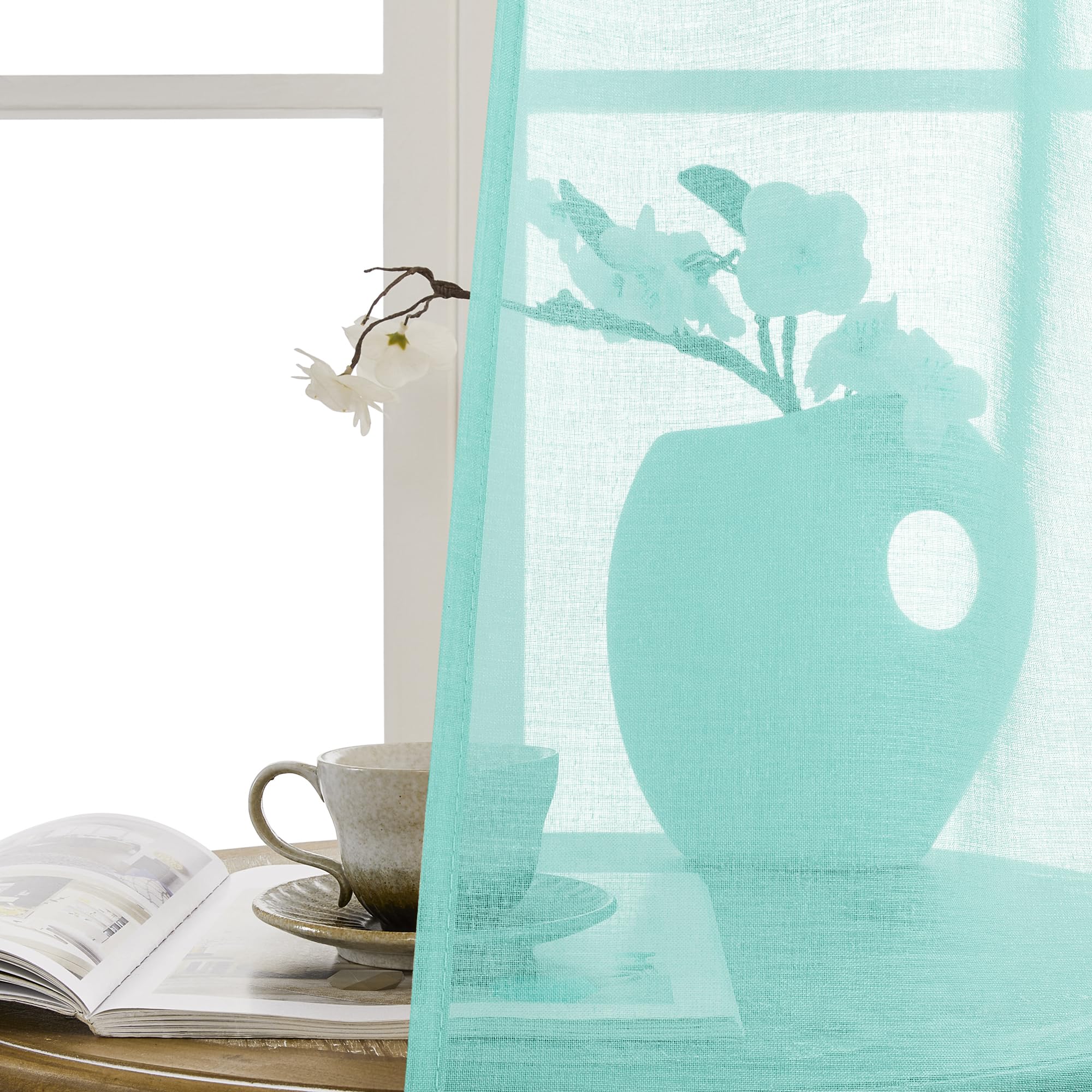 Sheer Door Curtains Closet Linen Textured Curtain Sheers Doorway Light Filtering Voile Patio Glass Door Rod Pocket Curtains French Doors