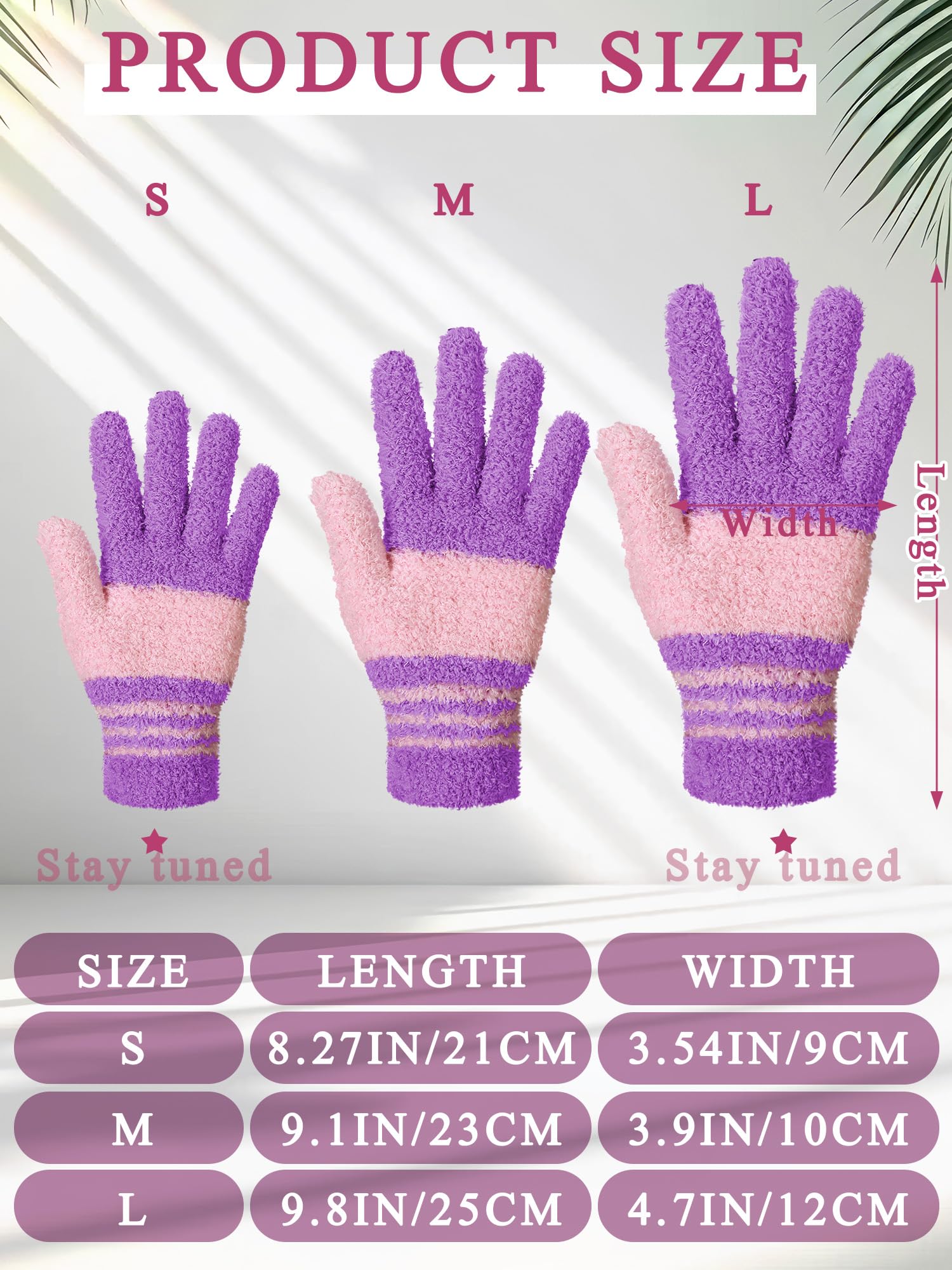 3 Pairs Microfiber Dusting Gloves for Plants Leaf (3 Count)