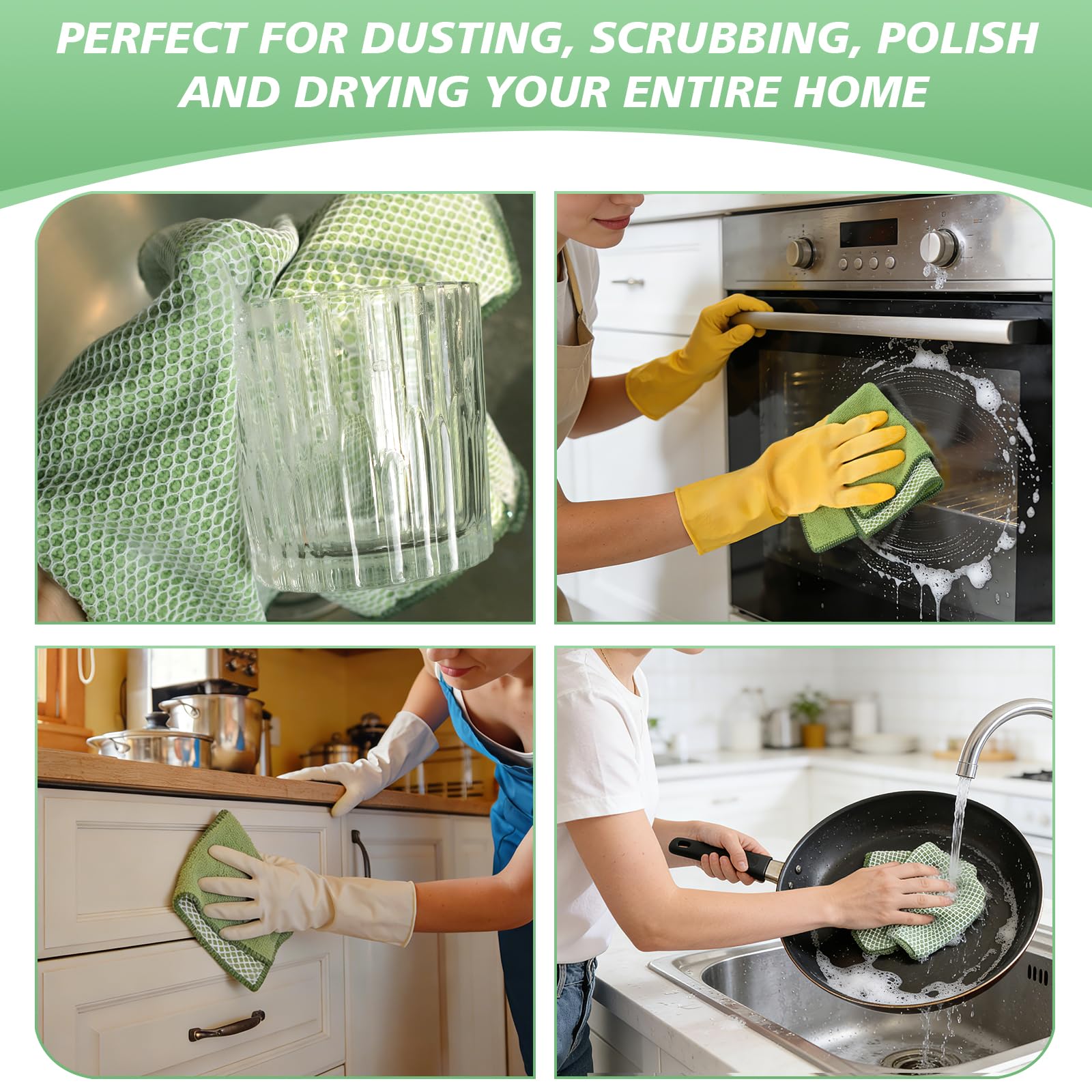 Dish Cloth for Washing Dishes Kitchen Washcloth Cleaning Cloth (10 Count)