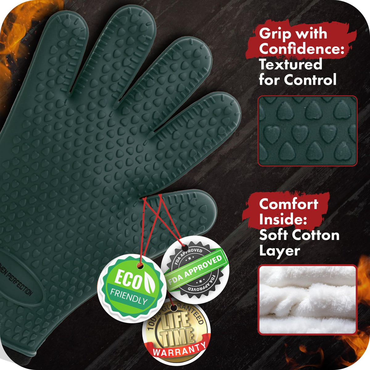 XL Silicone Smoker BBQ Gloves