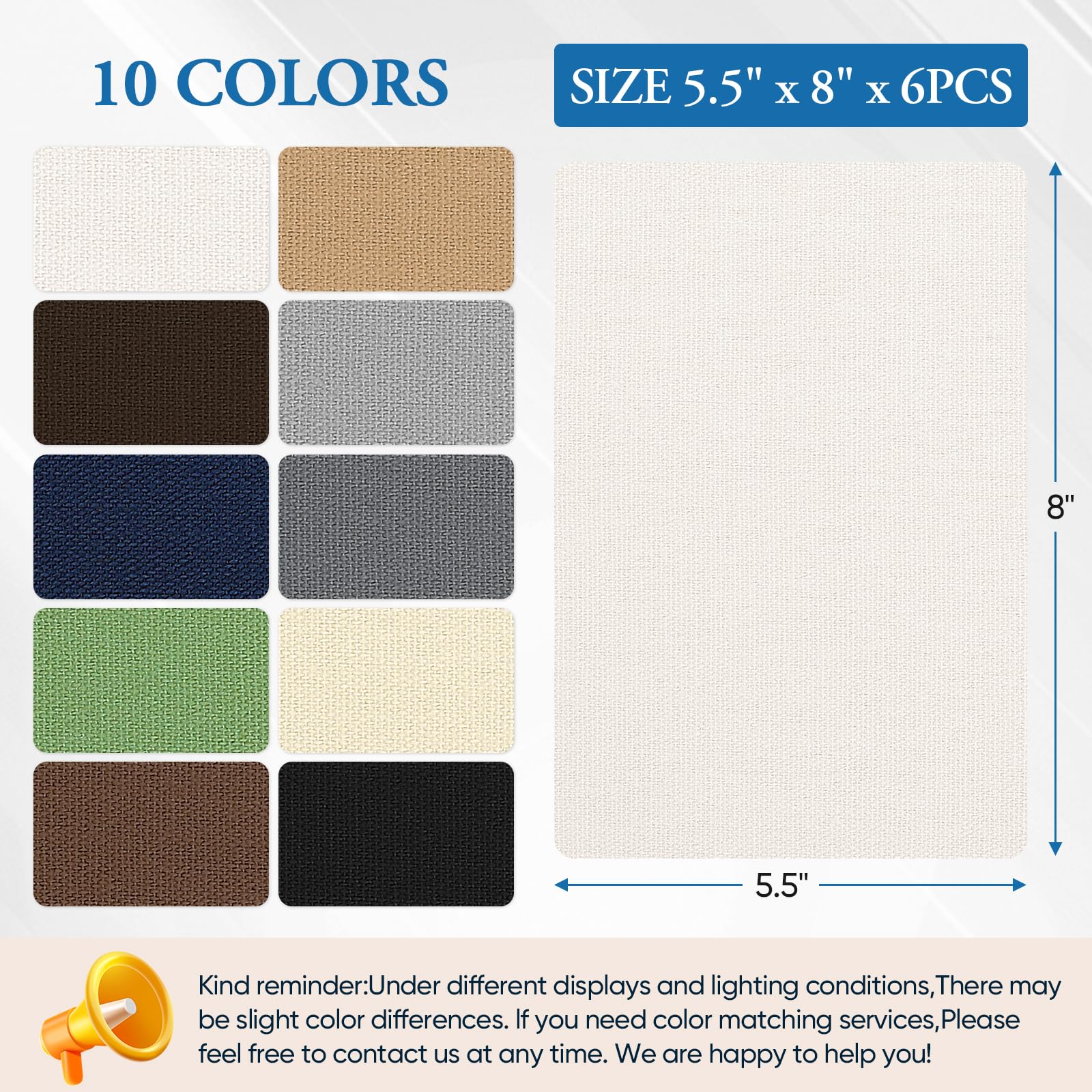 Canvas Patch 5.5 x 8 Inches 6Pcs Self (6 Count)
