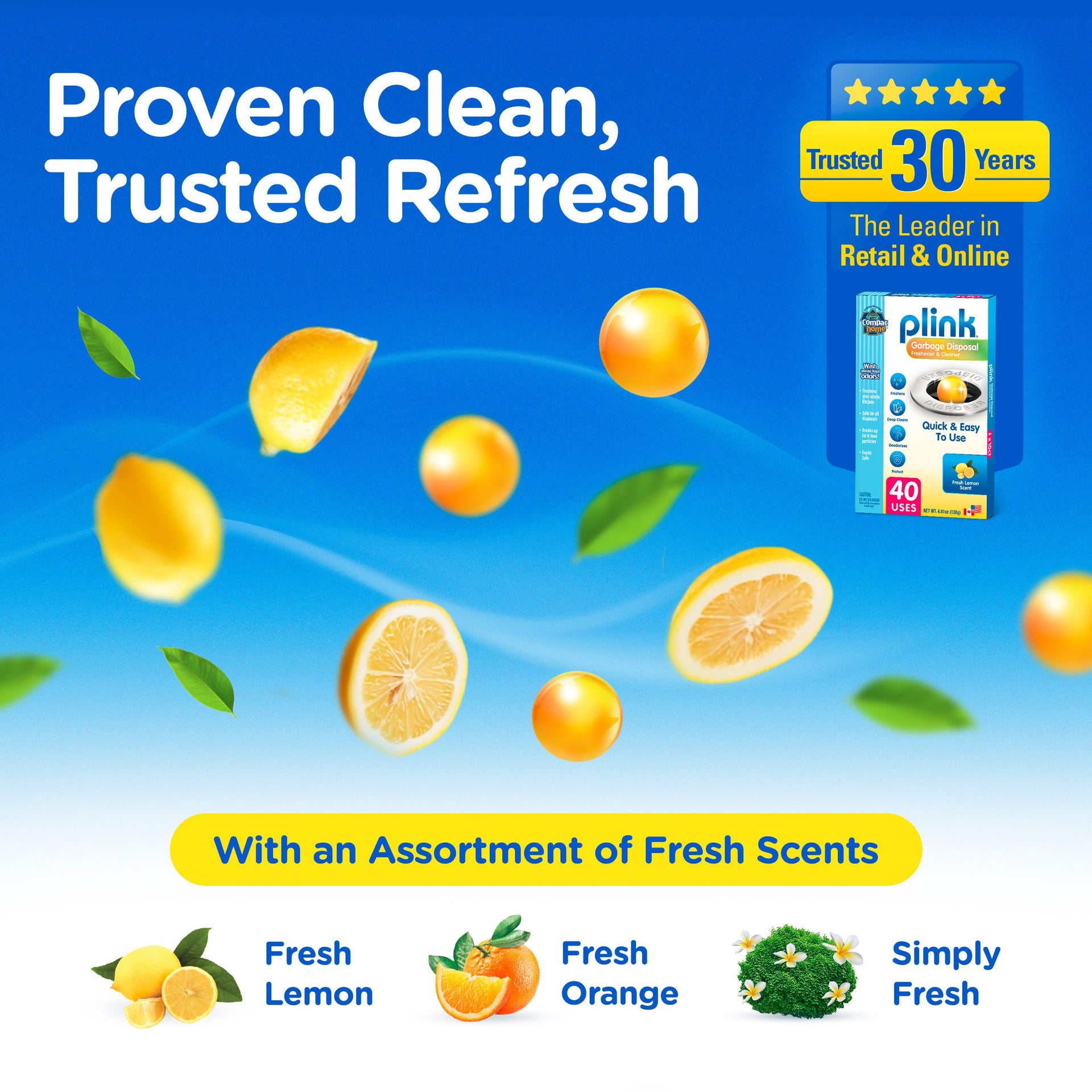 Plink Garbage Disposal Cleaner and Deodorizer (40 Count)