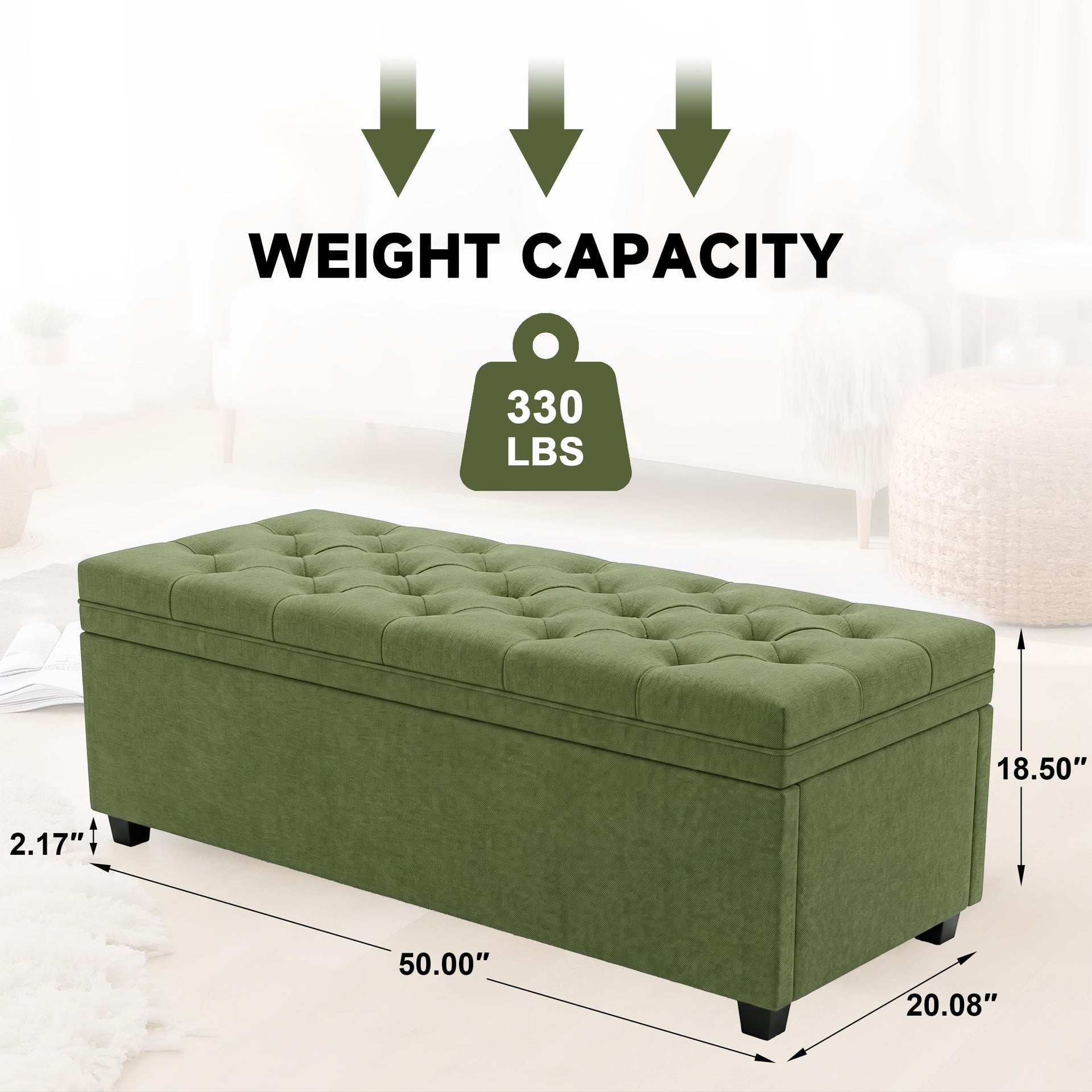 50 Inch Large Storage Ottoman