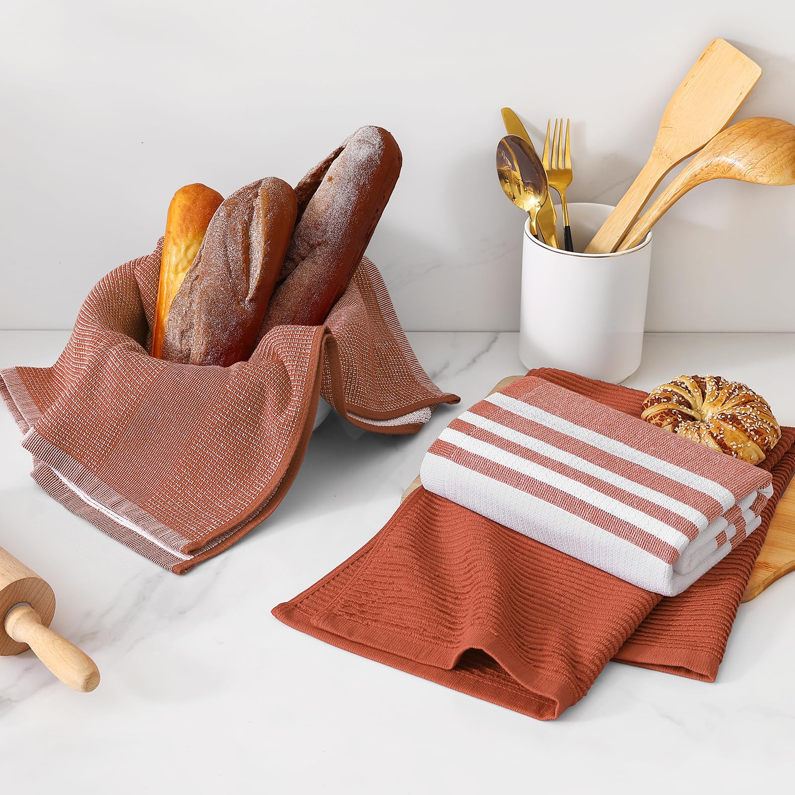 Cotton 380 GSM Premium Kitchen Towels (6 Count)