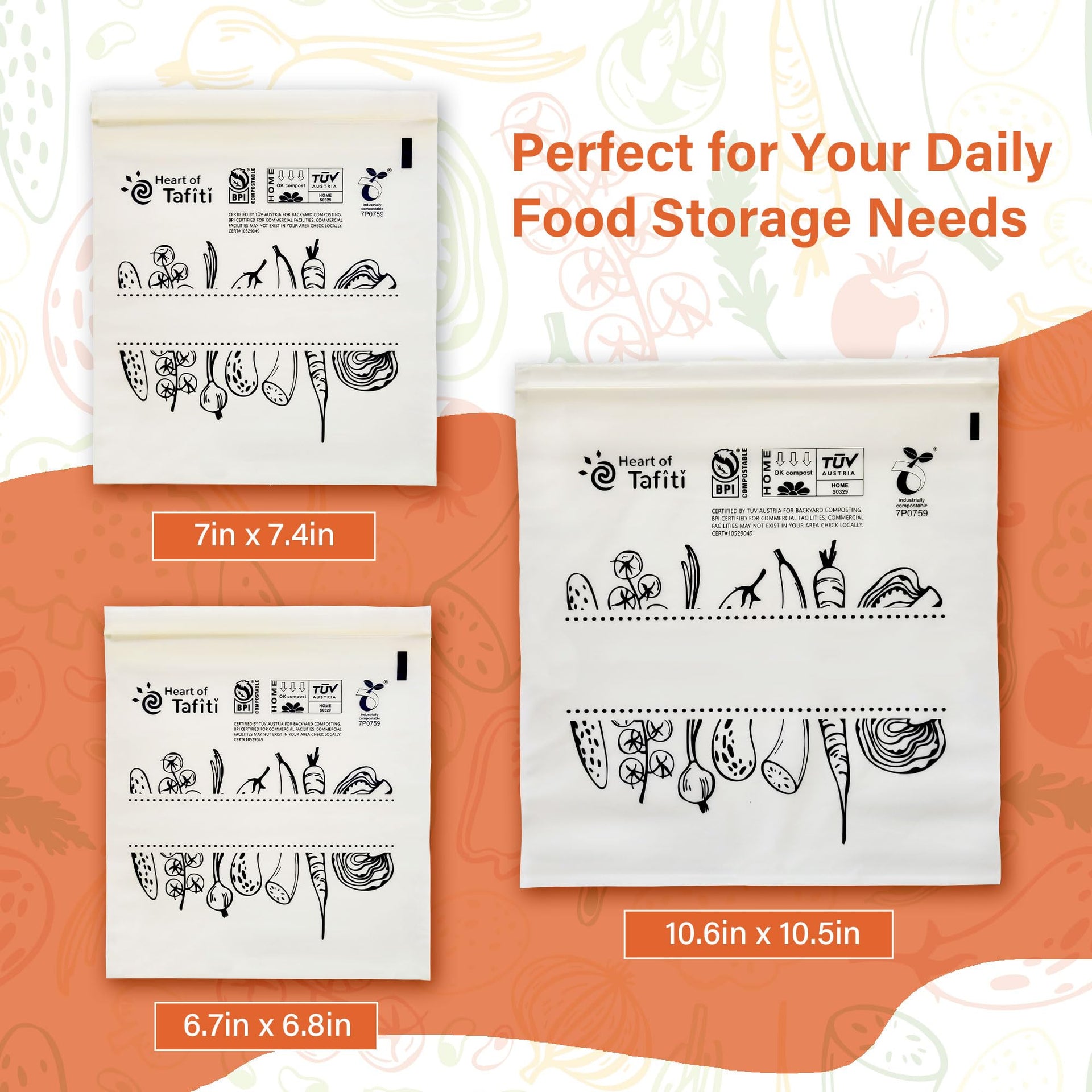 Compostable Food Storage Bags Variety Pack (110 Count)
