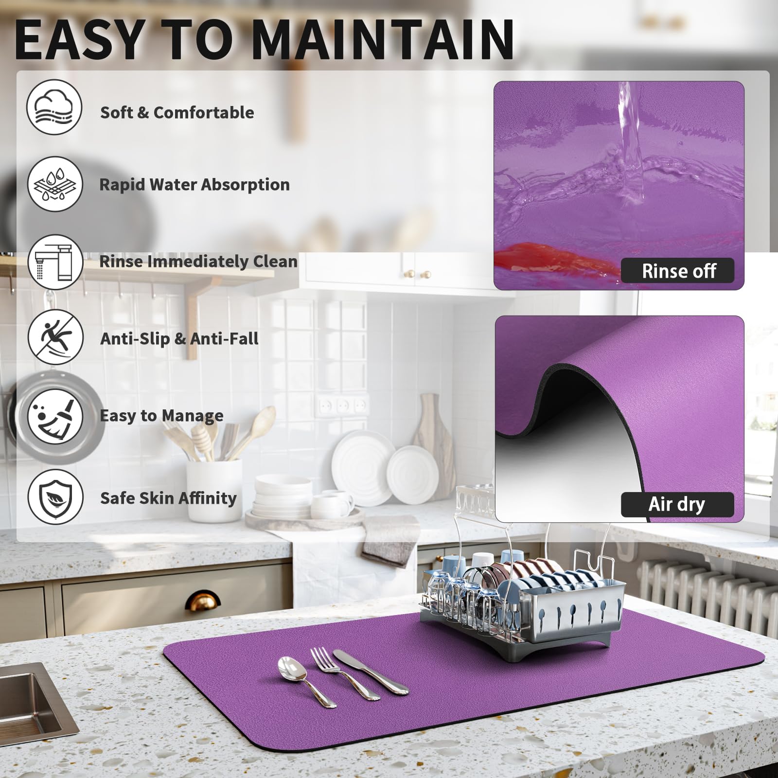 Dish Drying Mat for Kitchen Counter