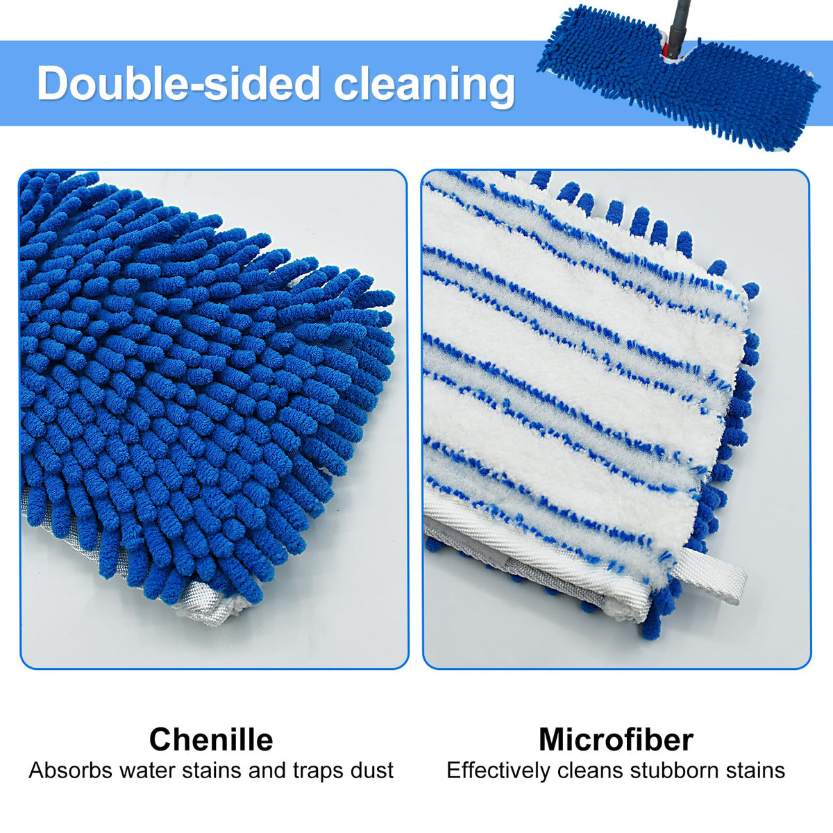 3 Pack Mop Heads Replacements Compatible for Ocedar Dual (3 Count)