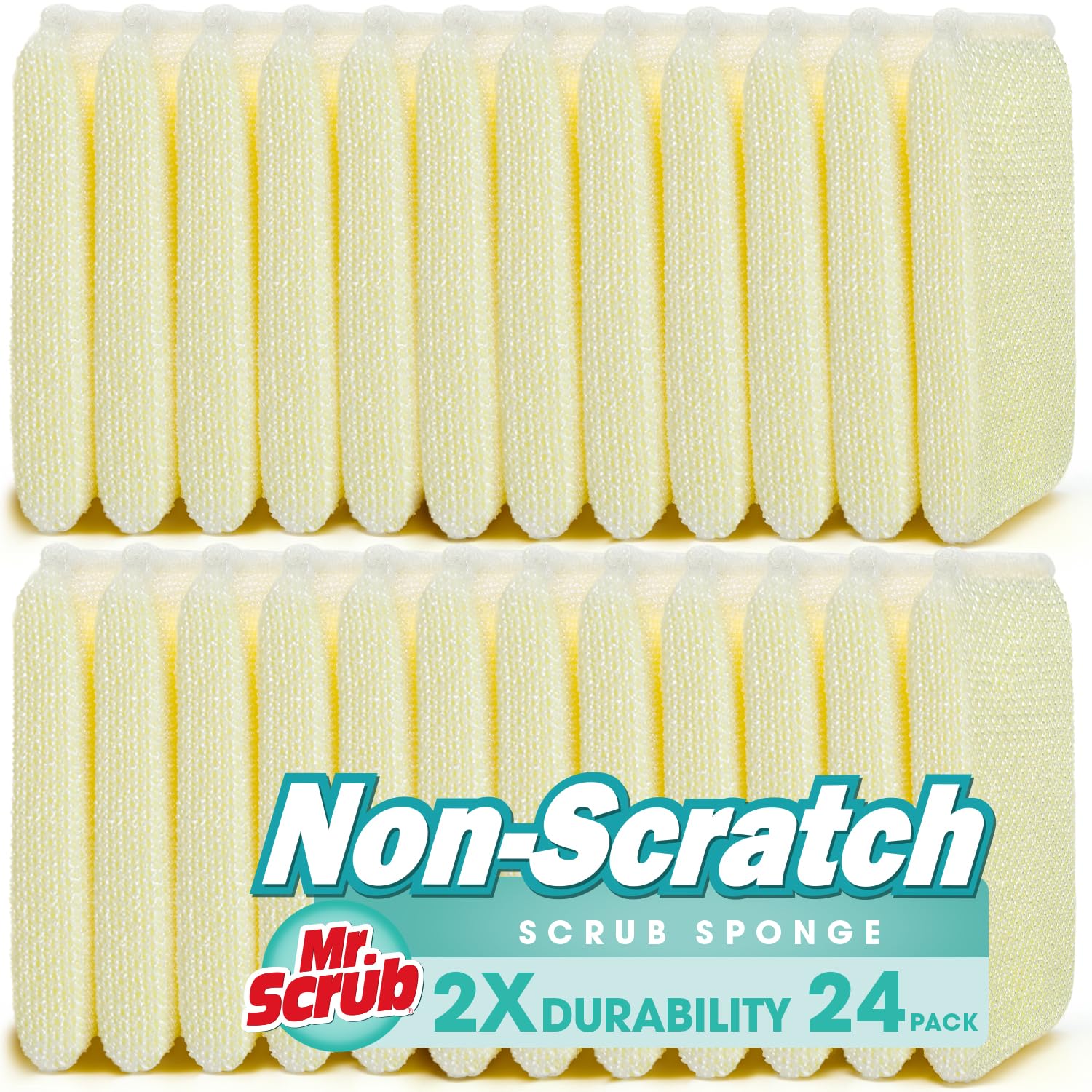 Sponges Kitchen Scrub Dish Sponge Scouring Pad (24 Count)
