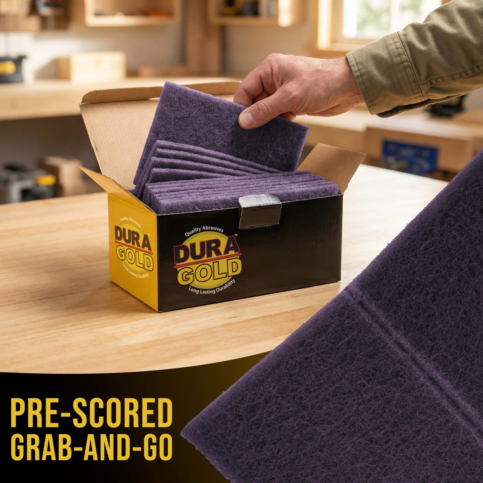 Premium 6" x 9" Purple Medium Fine 600 Grit General Purpose Scuff Pads (10 Count)
