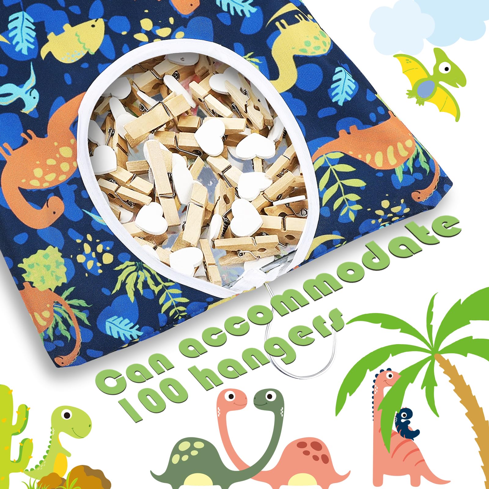 2 Pcs Dinosaurs Clothespin Holder (2 Count)