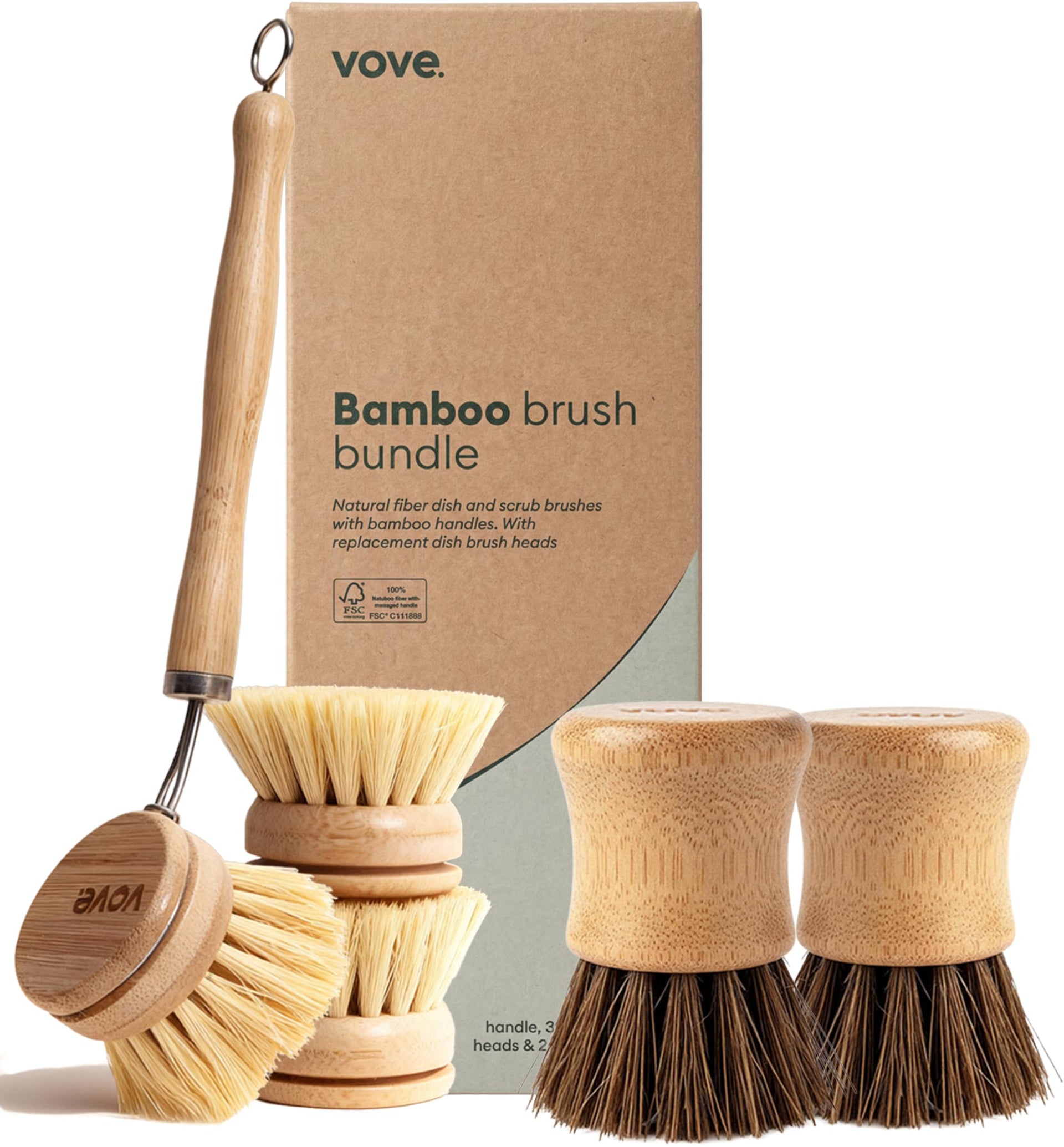 Plastic Free Dish Brush Bundle (6 Count)