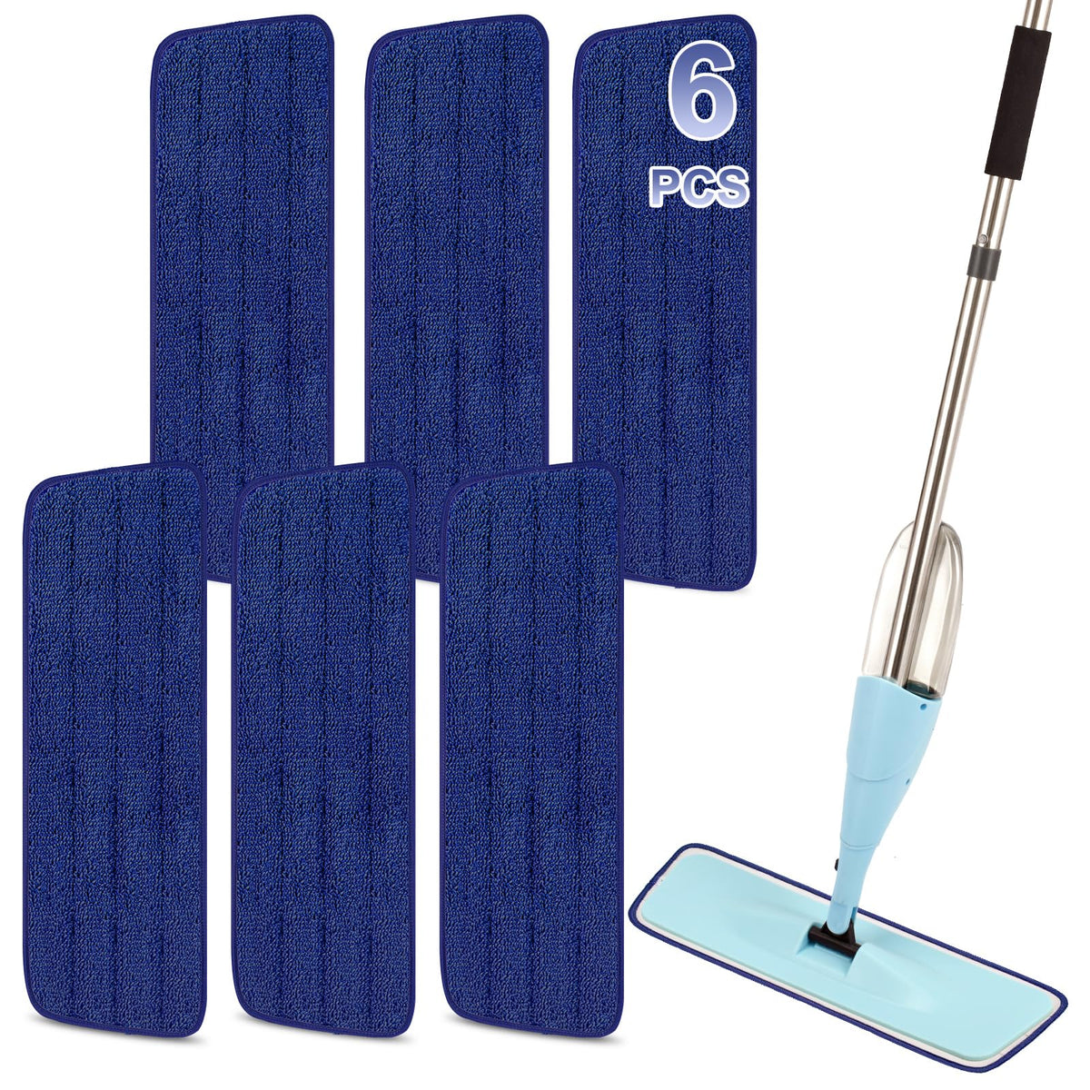 16.5 Inch Reusable Mop Pads Microfiber Spray Mop Replacement Heads for Wet