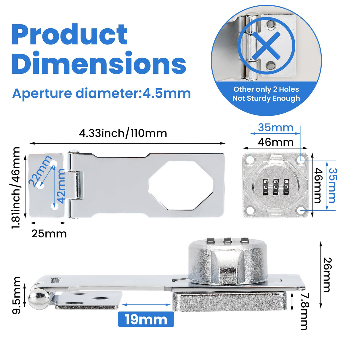 Keyless Cabinet Lock with Combination Code (2 Count)