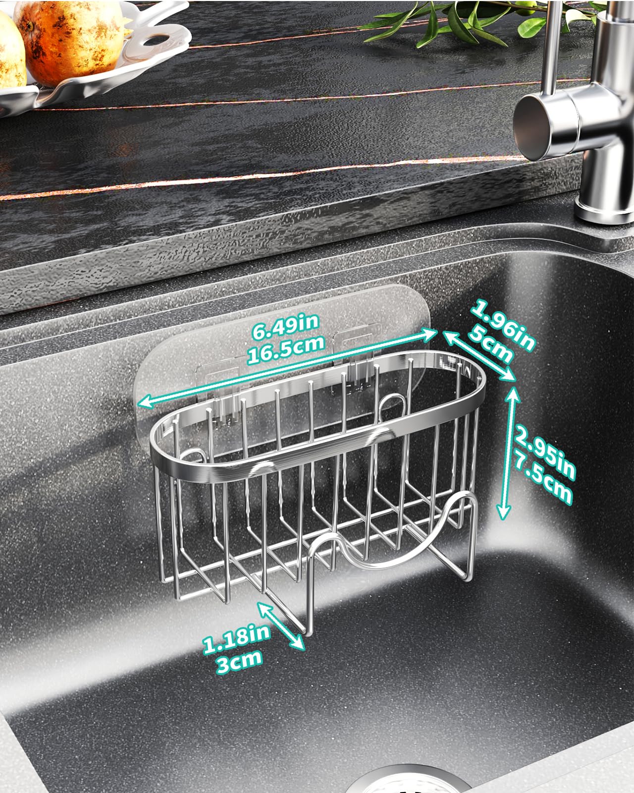 Multifunctional Adhesive Kitchen Sink Organizer with M