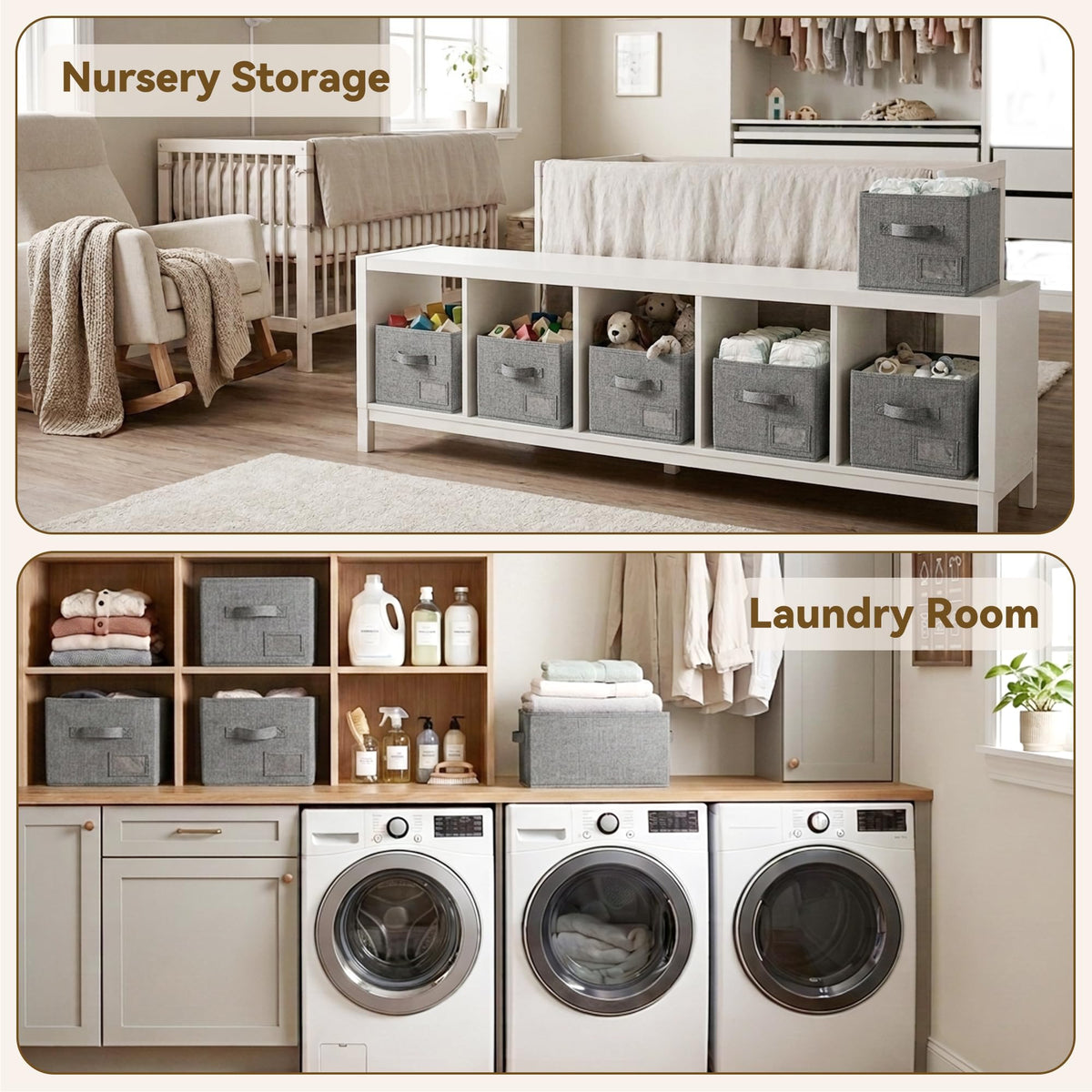 Closet Storage Bins with Label (3 Count)