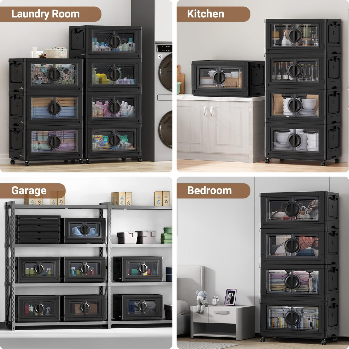 480Qt Lockable Stackable Storage Bins with Lids (4 Count)