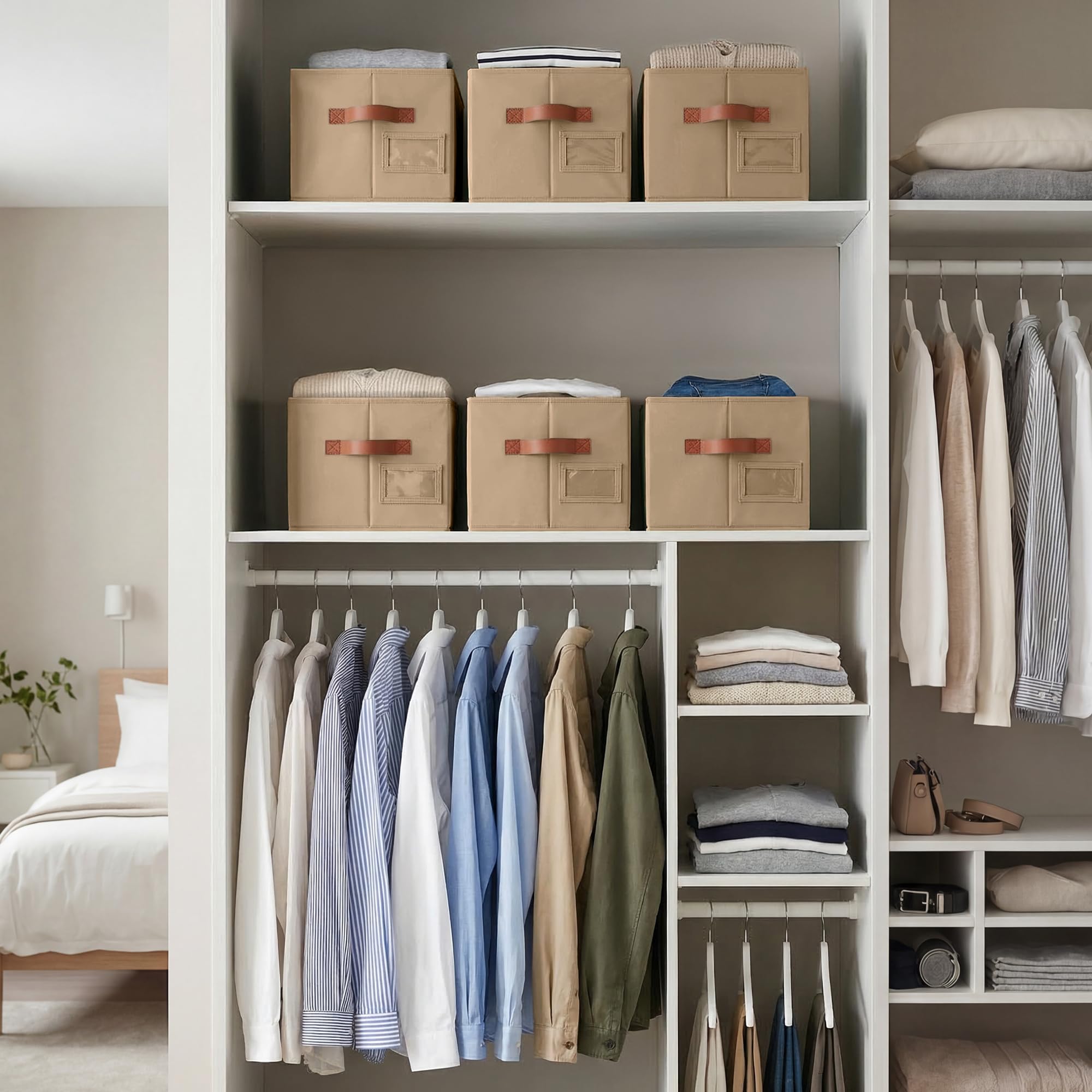 Closet Storage Bins with Label (3 Count)