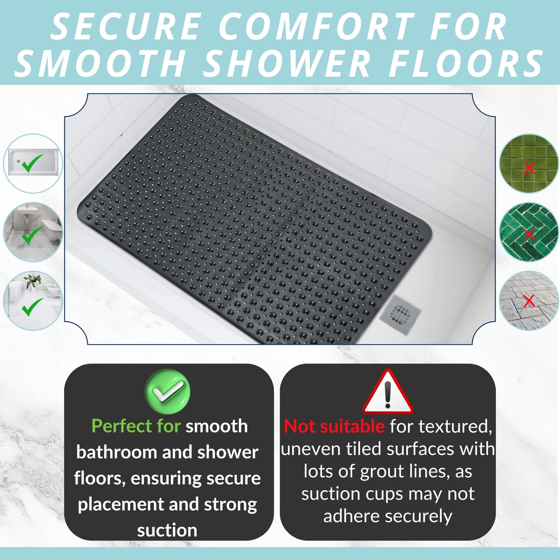 Extra Large Shower Mat Non Slip
