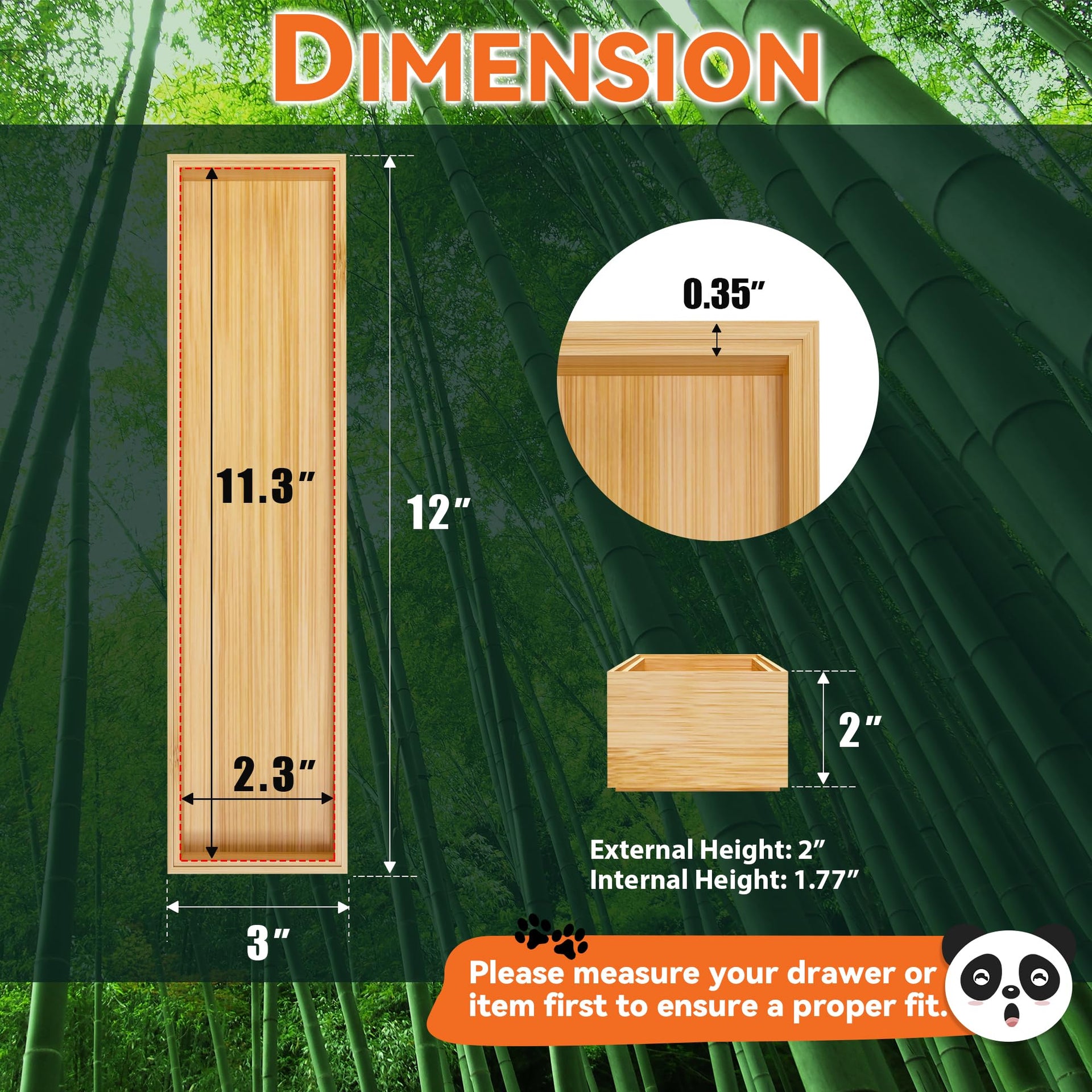 Bamboo Drawer Organizer (2 Count)