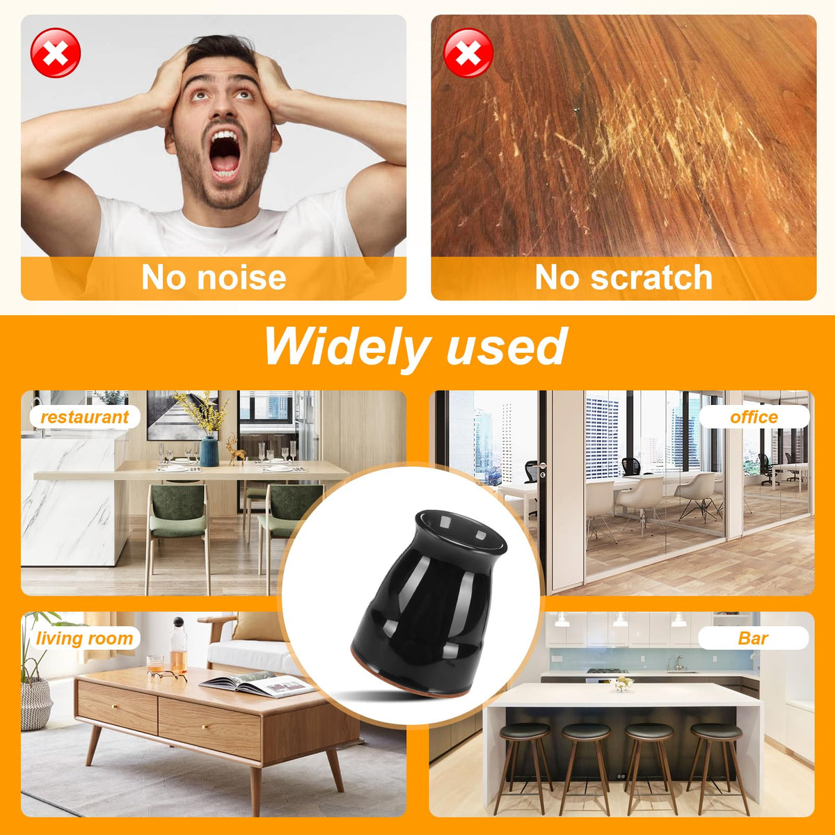 16 Pack Extra Small Chair Leg Floor Protectors for Hardwood Floors (16 Count)