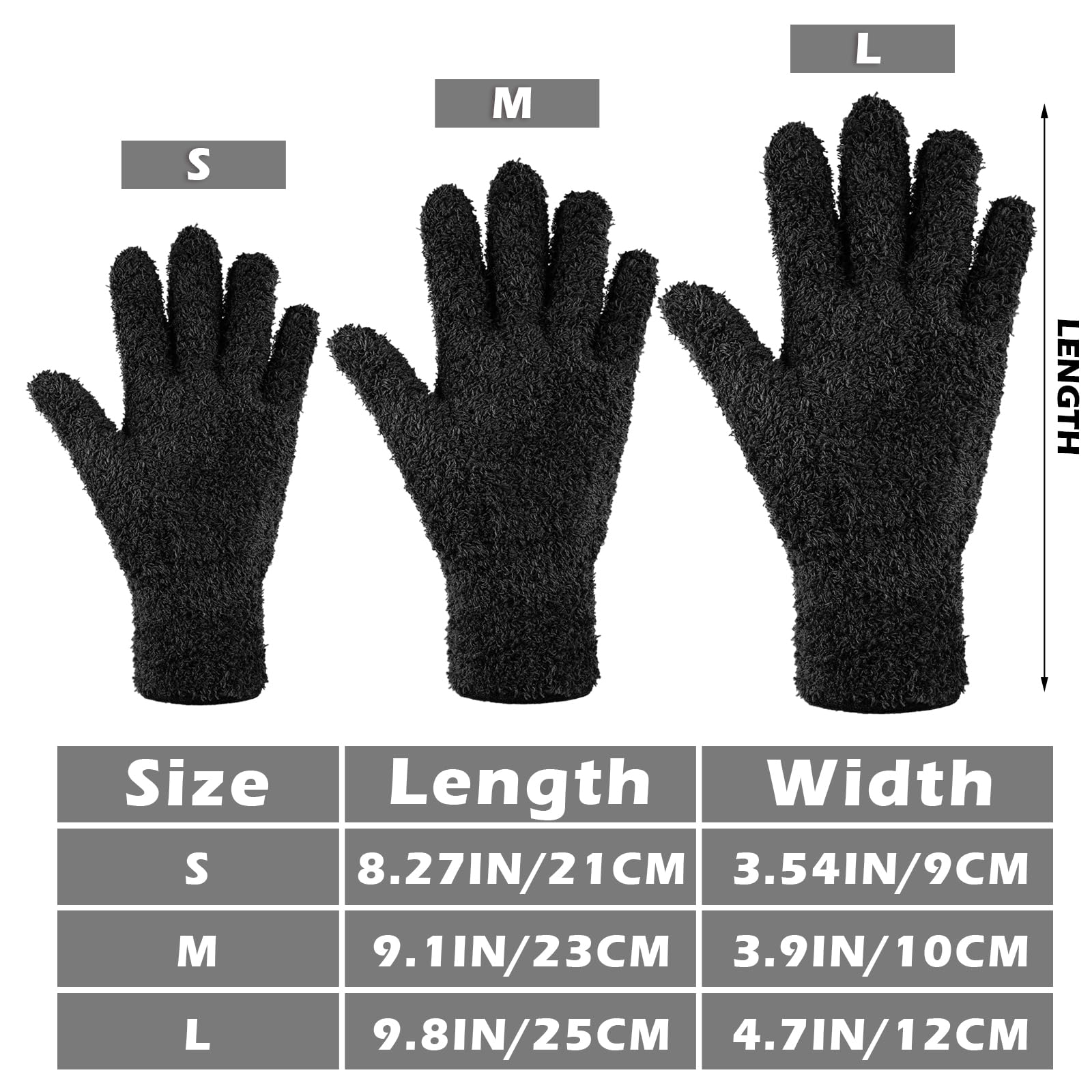 3 Pairs Microfiber Dusting Gloves for Plants Leaf (3 Count)
