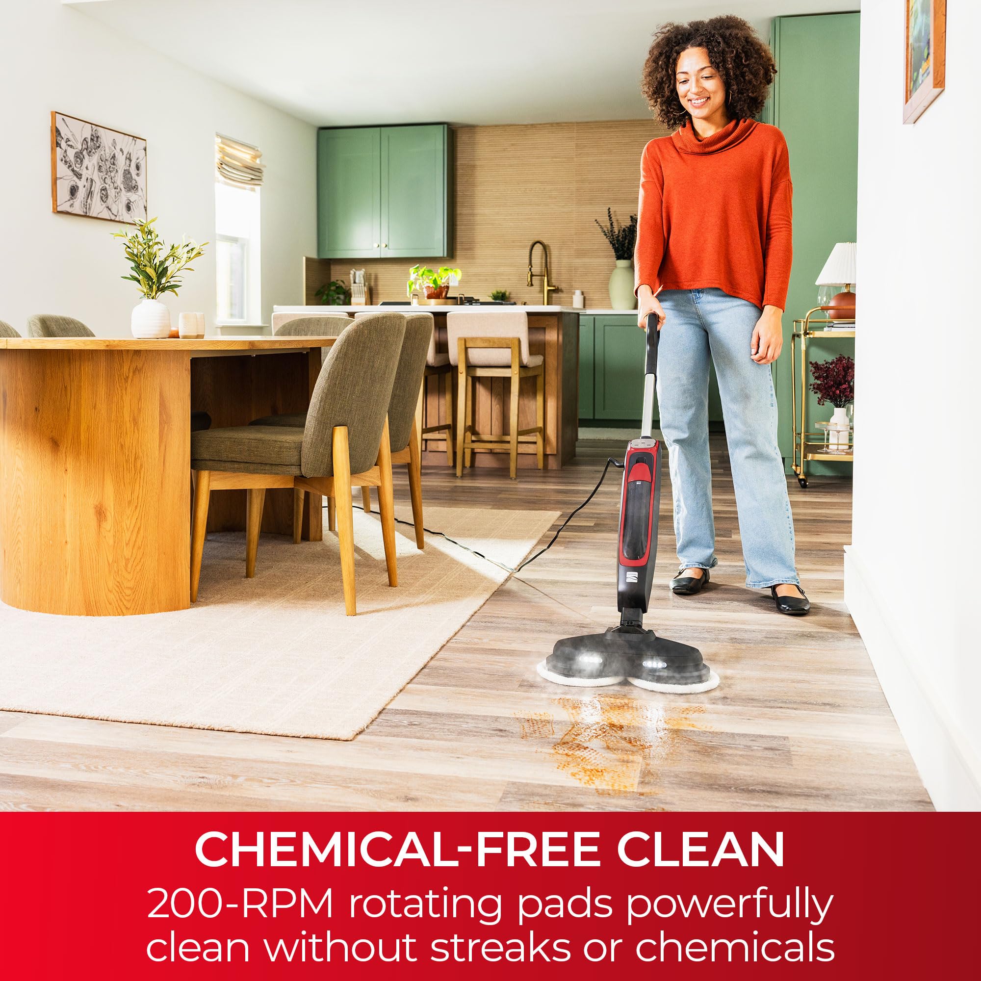 S300 Series Corded Steam Spin Mop for Scrubbing and Sanitizing