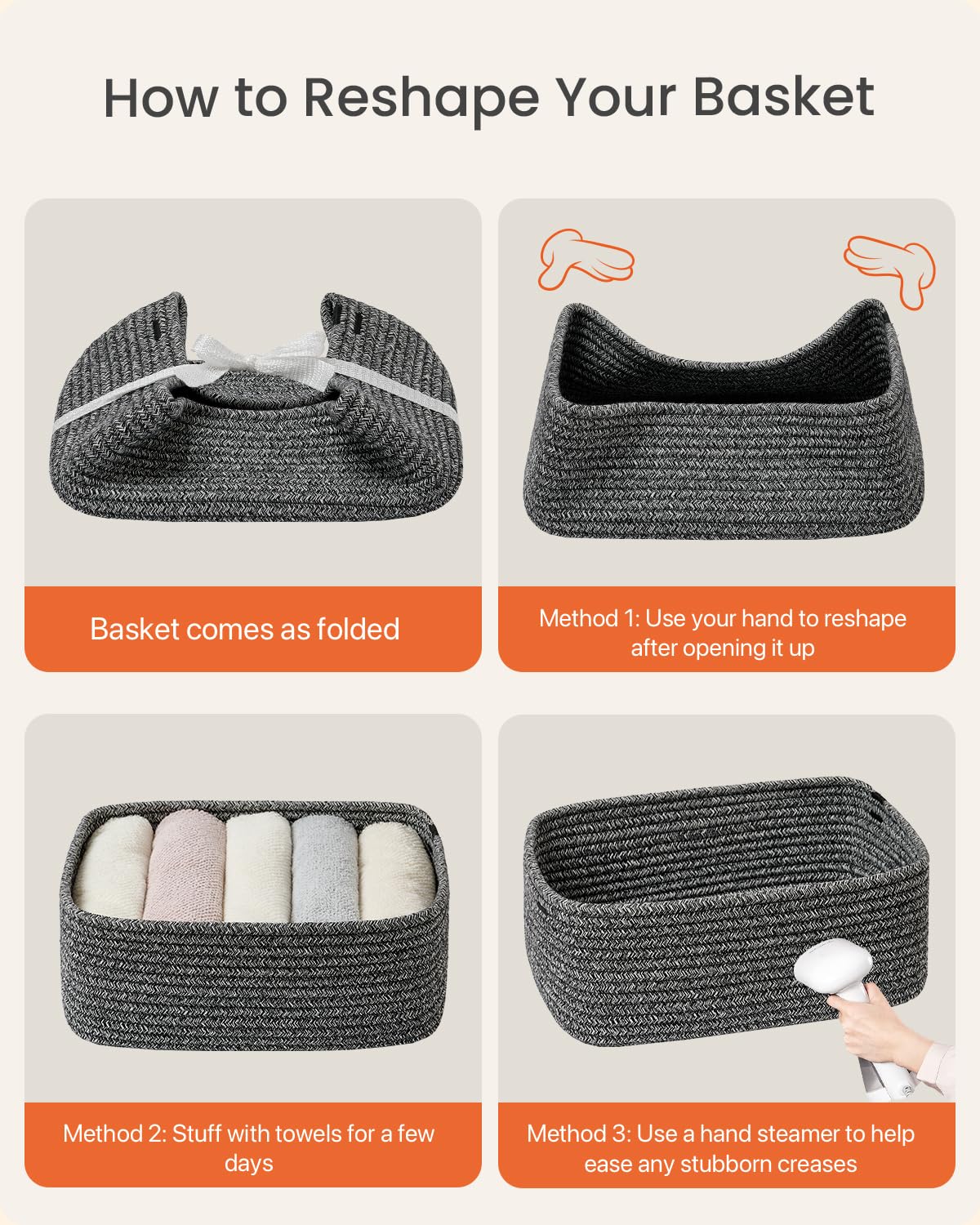Small Woven Storage Basket for Organizing (3 Count)