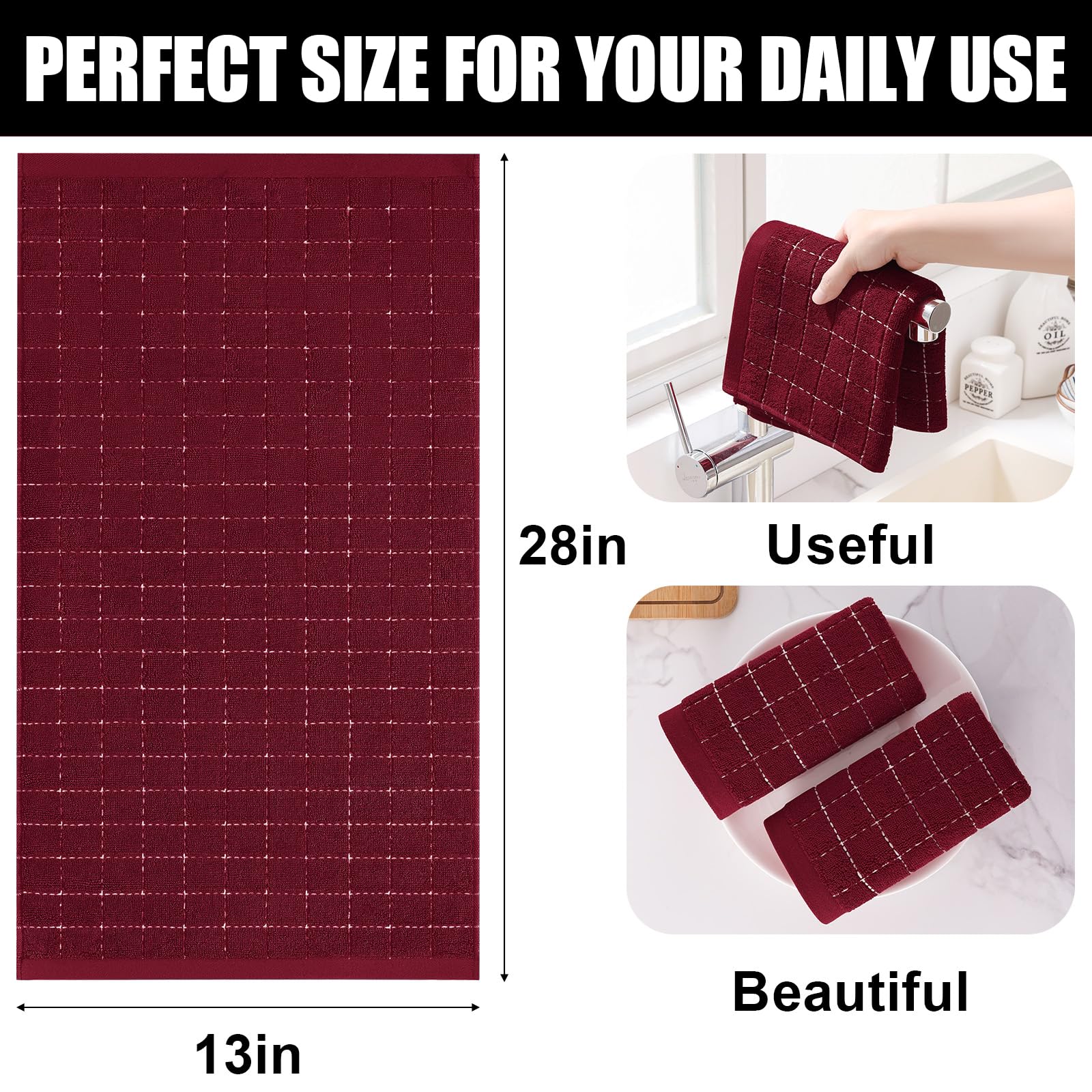 100% Cotton Terry Kitchen Towels (8 Count)