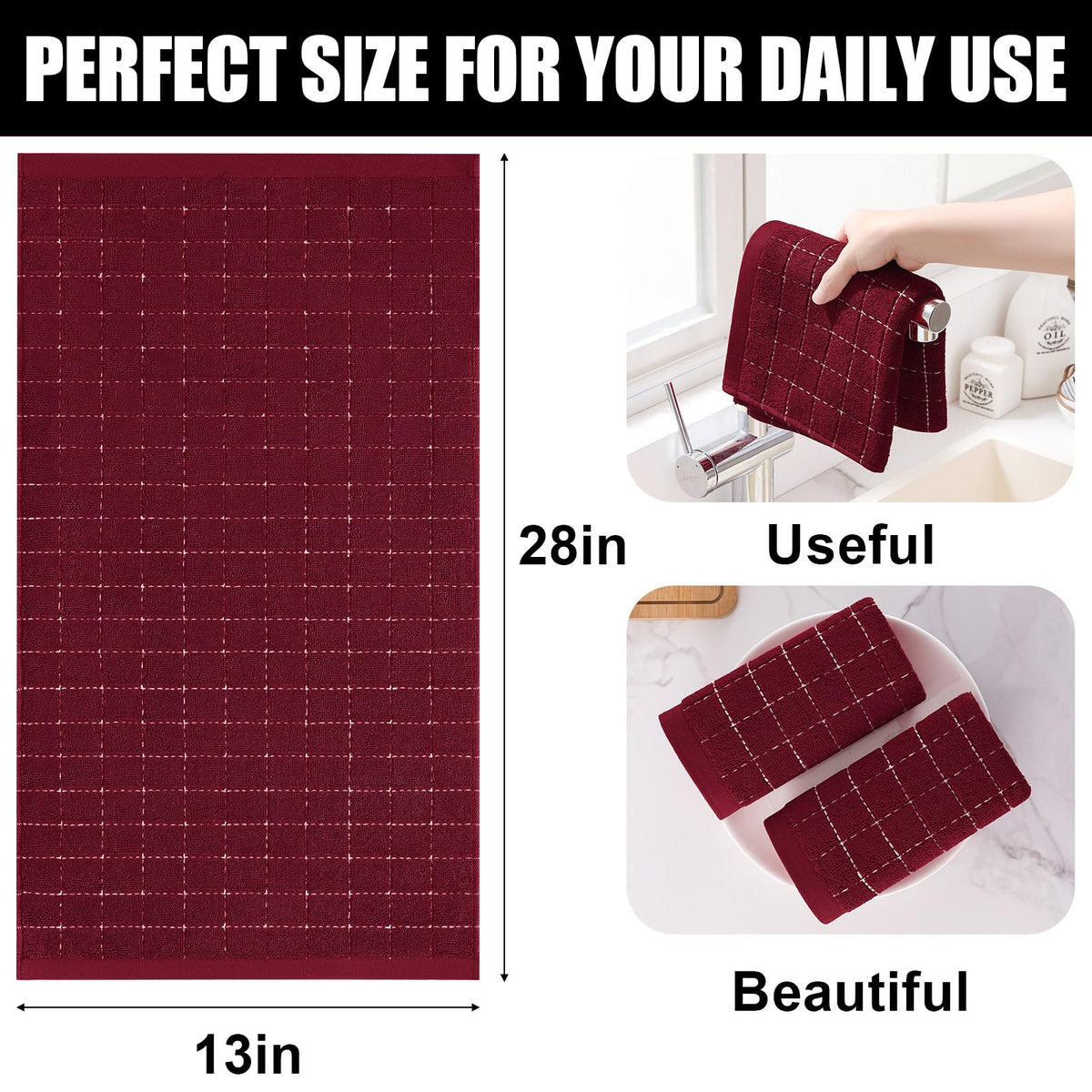 100% Cotton Terry Kitchen Towels (4 Count)
