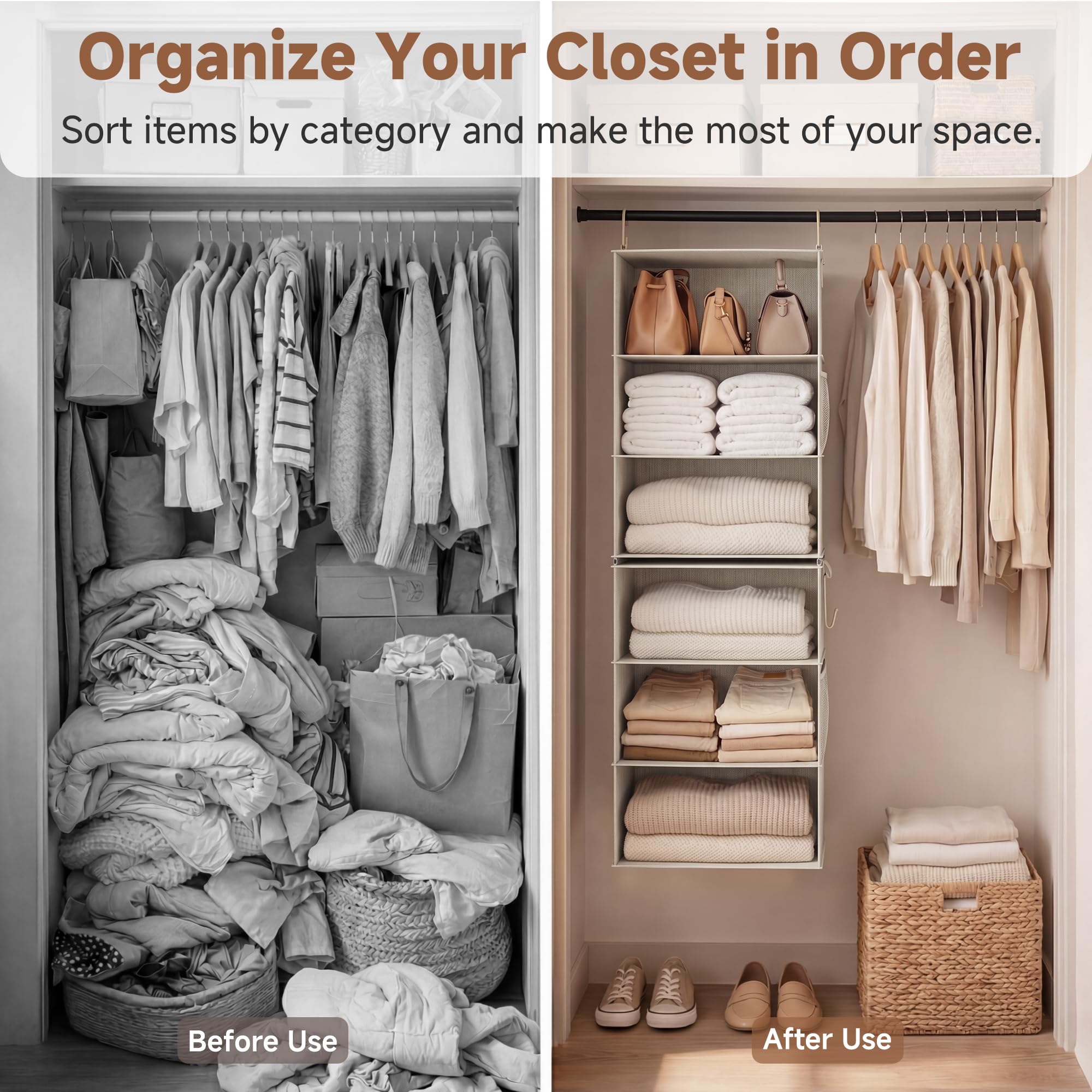 6 Shelf Jumbo Closet Organizers (6 Count)