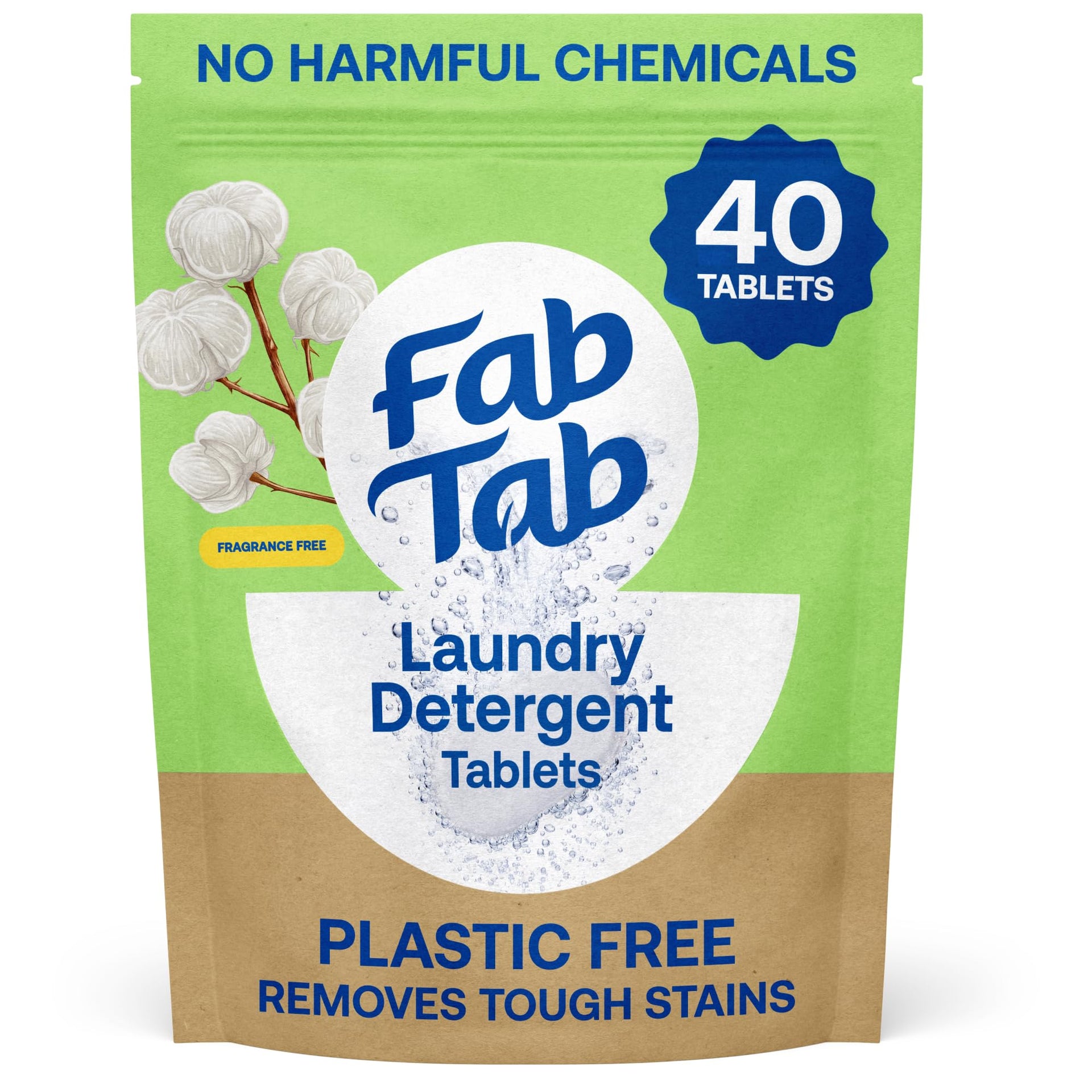 Plastic Free Laundry Detergent Tablets (40 Count)
