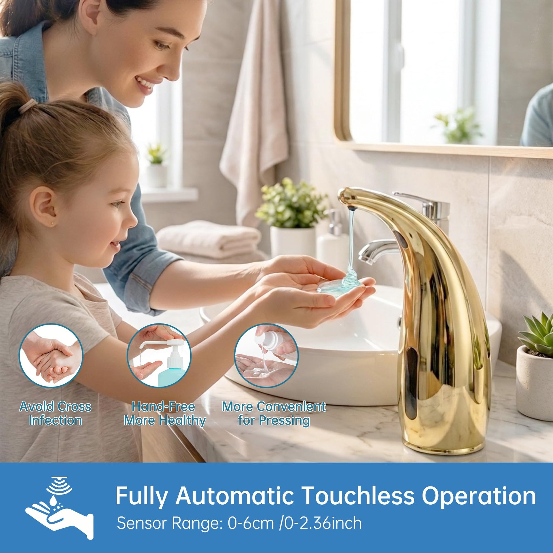 Automatic Soap Dispenser Touchless Rechargeable 10 oz