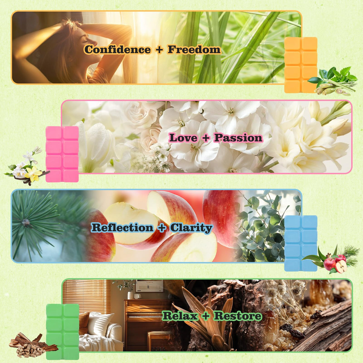 Wax Melts Summer Scent Wax Cubes for Healing Calming Relax