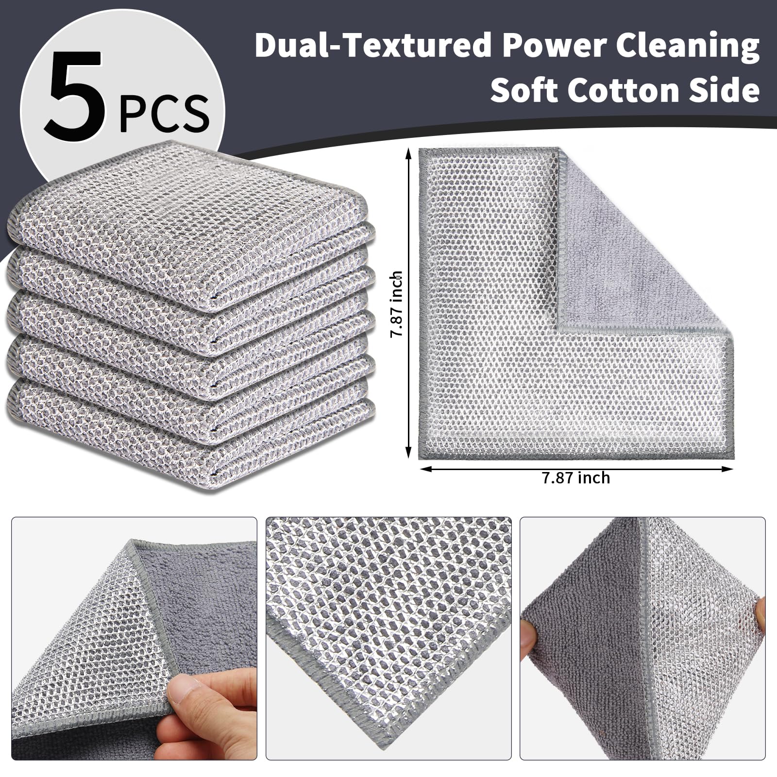5 Pack Wire Dish Cloths (10 Count)
