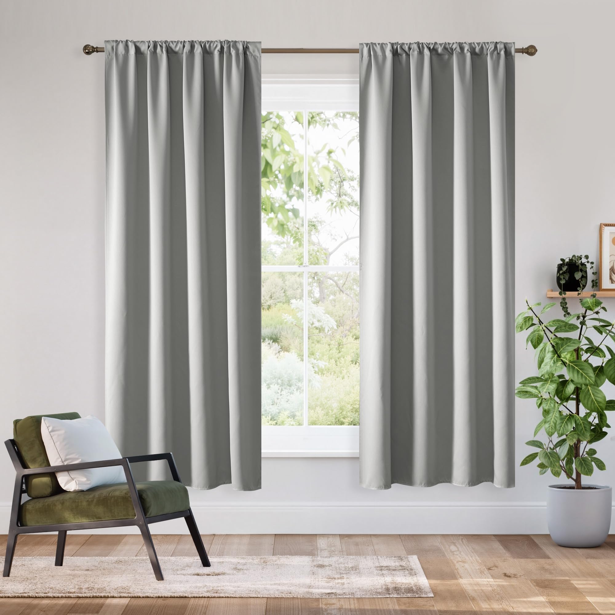Bedroom Blackout Curtains 54 inches Long (2 Count)