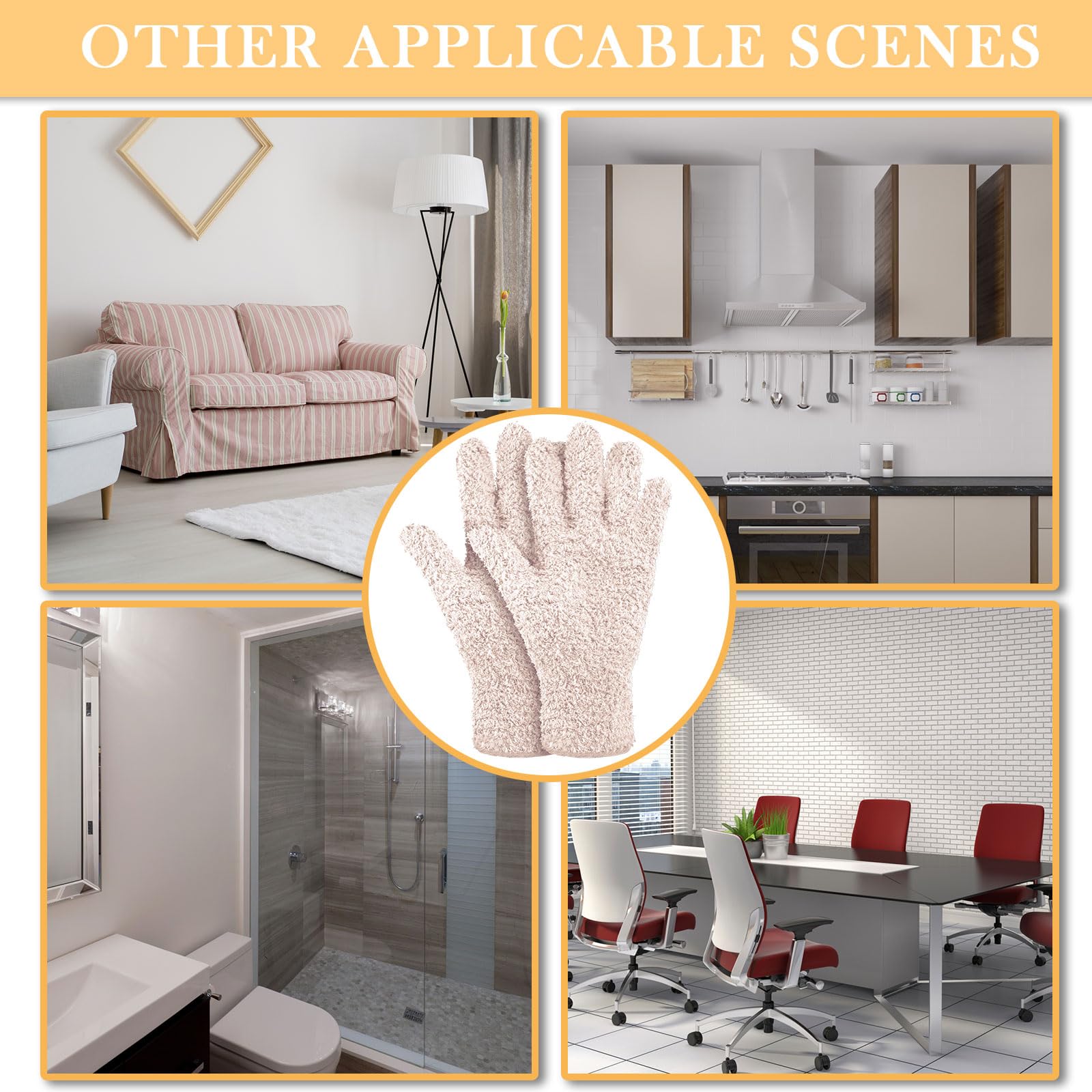 6 Pairs Microfiber Dusting Gloves