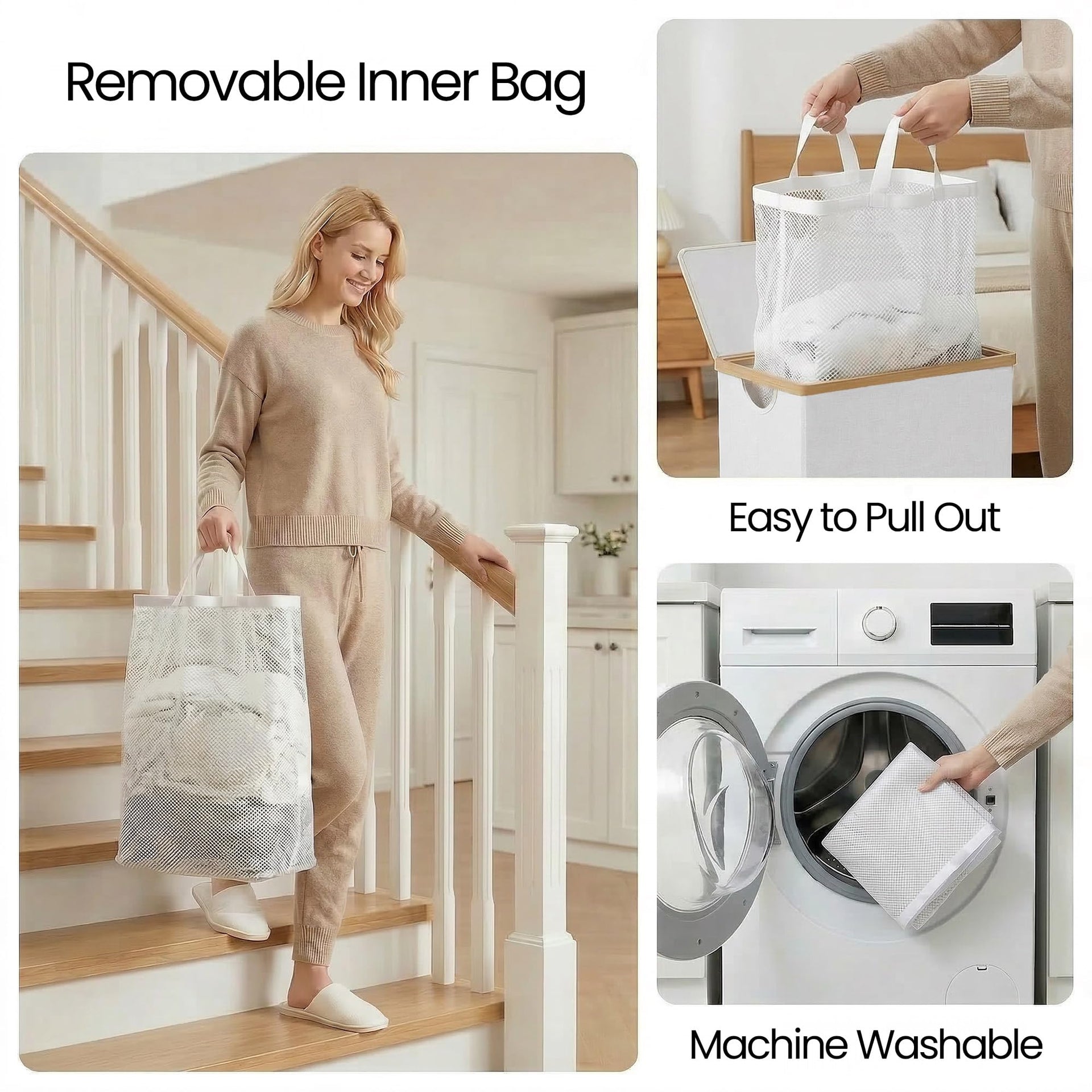 Slim Laundry Basket with Lid