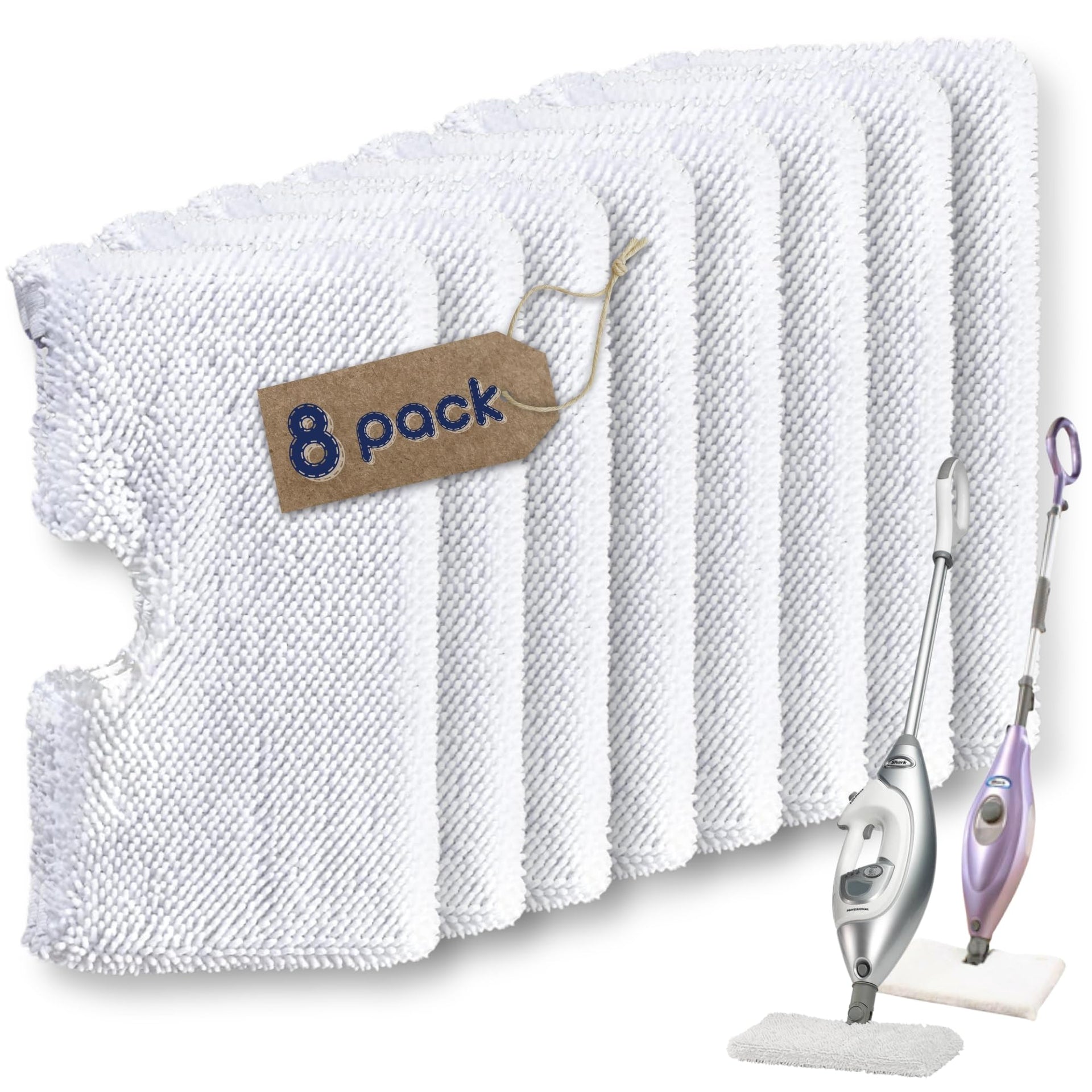 Steam Mop Replacement Pads for Shark Steamer S3501 S3601 8 Pack (8 Count)