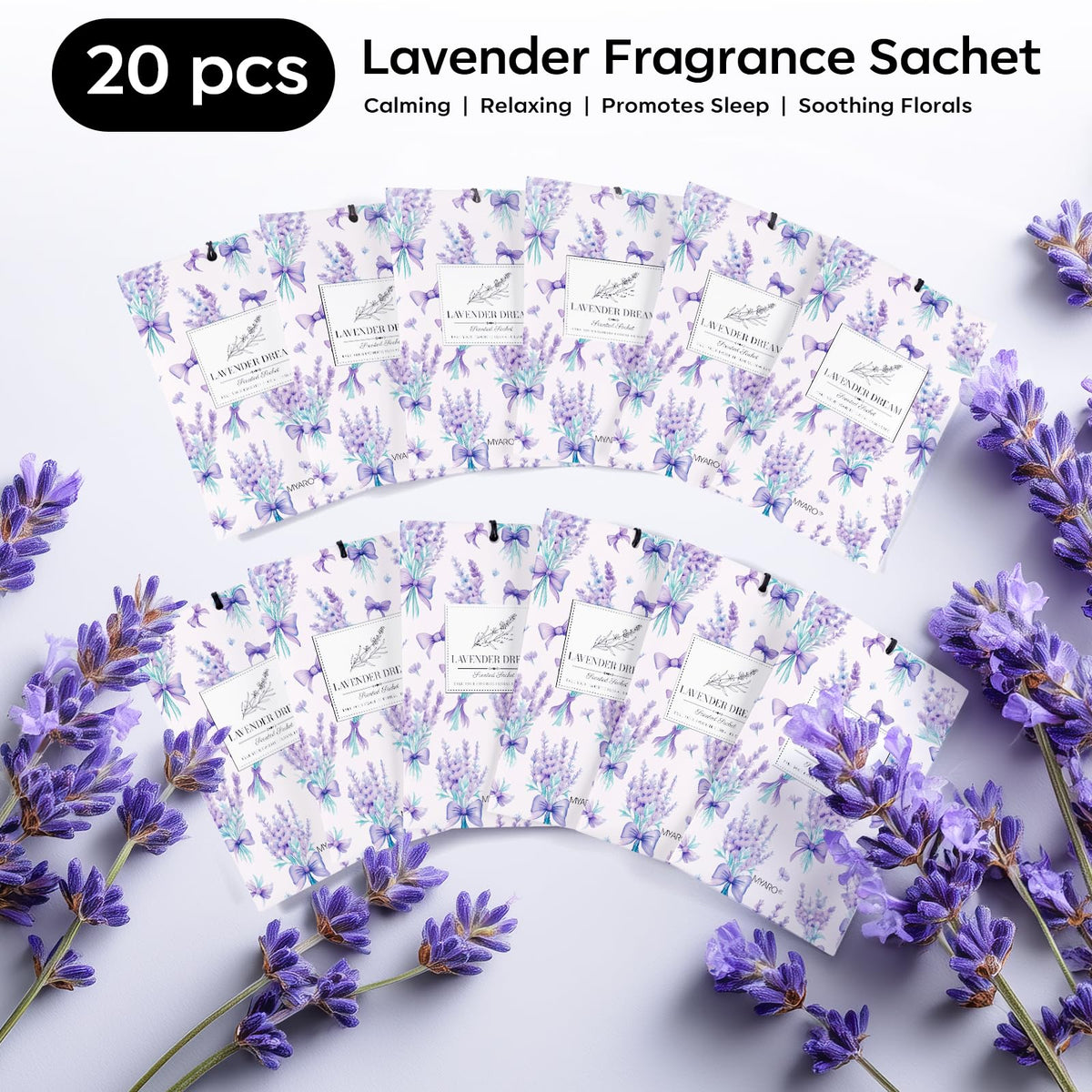 20 Pack Lavender Scented Sachets (20 Count)