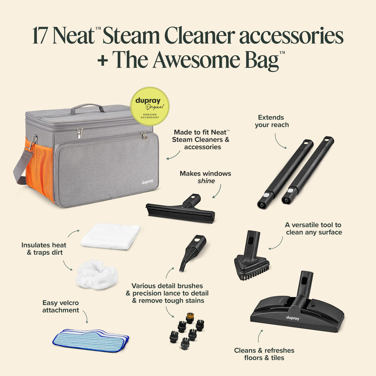 Neat Steam Cleaner for Home with Storage Bag